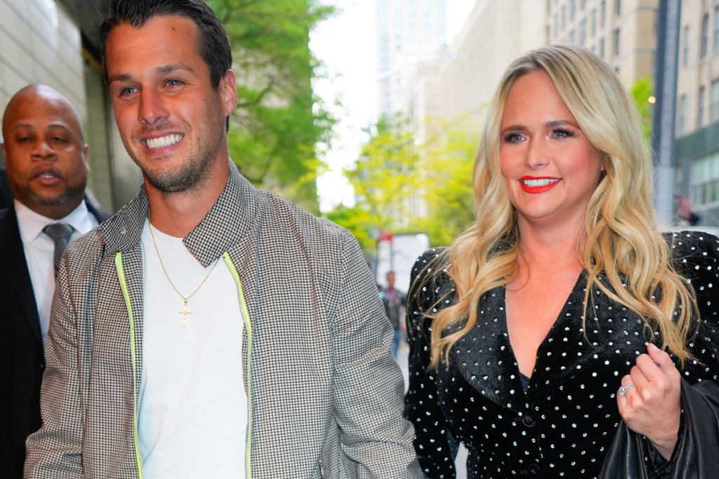 Miranda Lambert and Brendan McLoughlin are seen on April 24, 2023 in New York City.