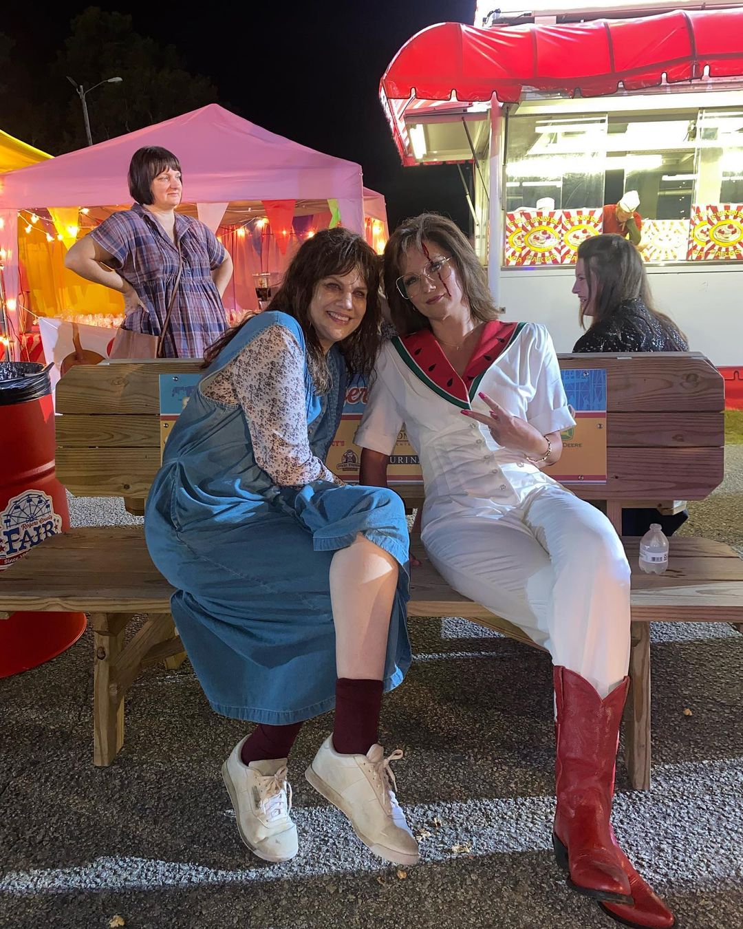 Jennifer Nettles and Kristen Johnston on set of "The Righteous Gemstones"