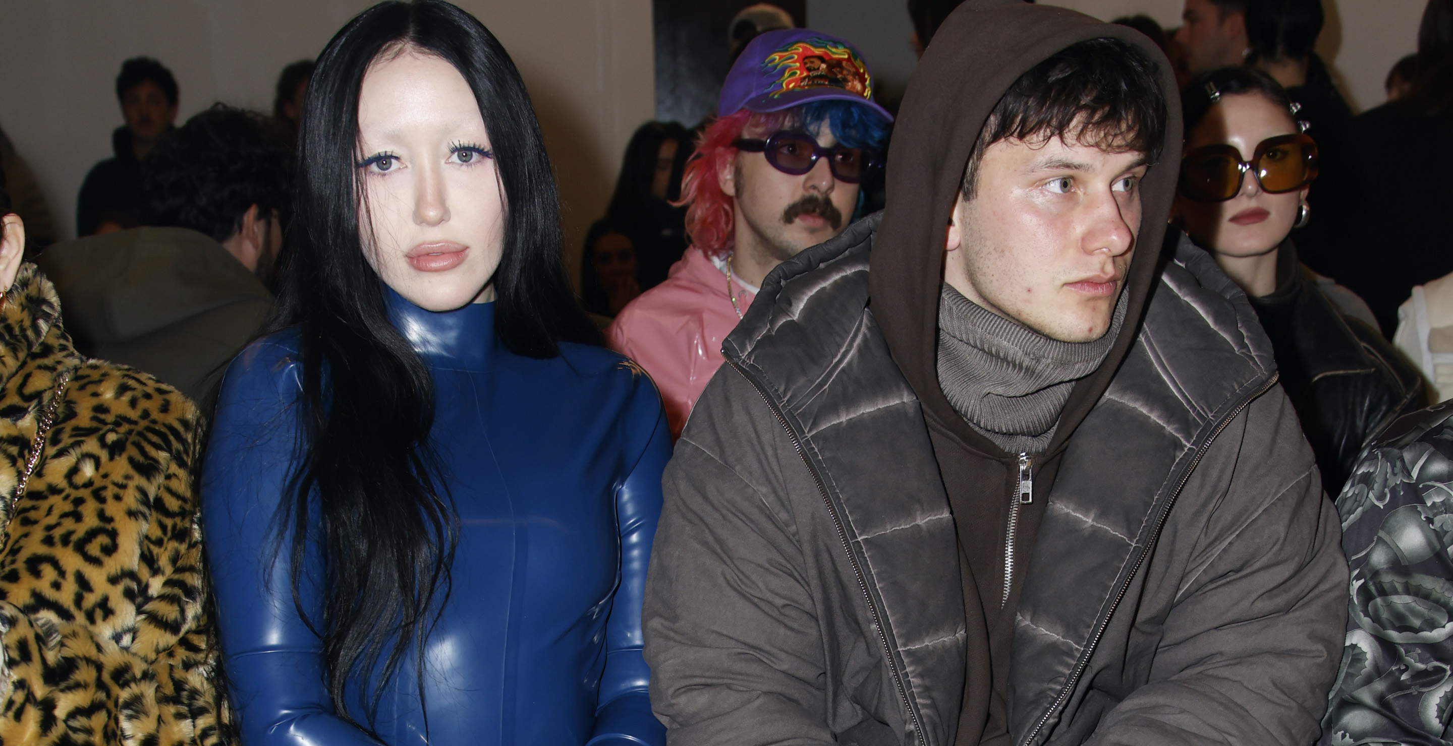 PARIS, FRANCE - MARCH 07: (EDITORIAL USE ONLY - For Non-Editorial use please seek approval from Fashion House) Noah Cyrus and gues attend the Avellano Womenswear Fall Winter 2023-2024 show as part of Paris Fashion Week on March 07, 2023 in Paris, France.