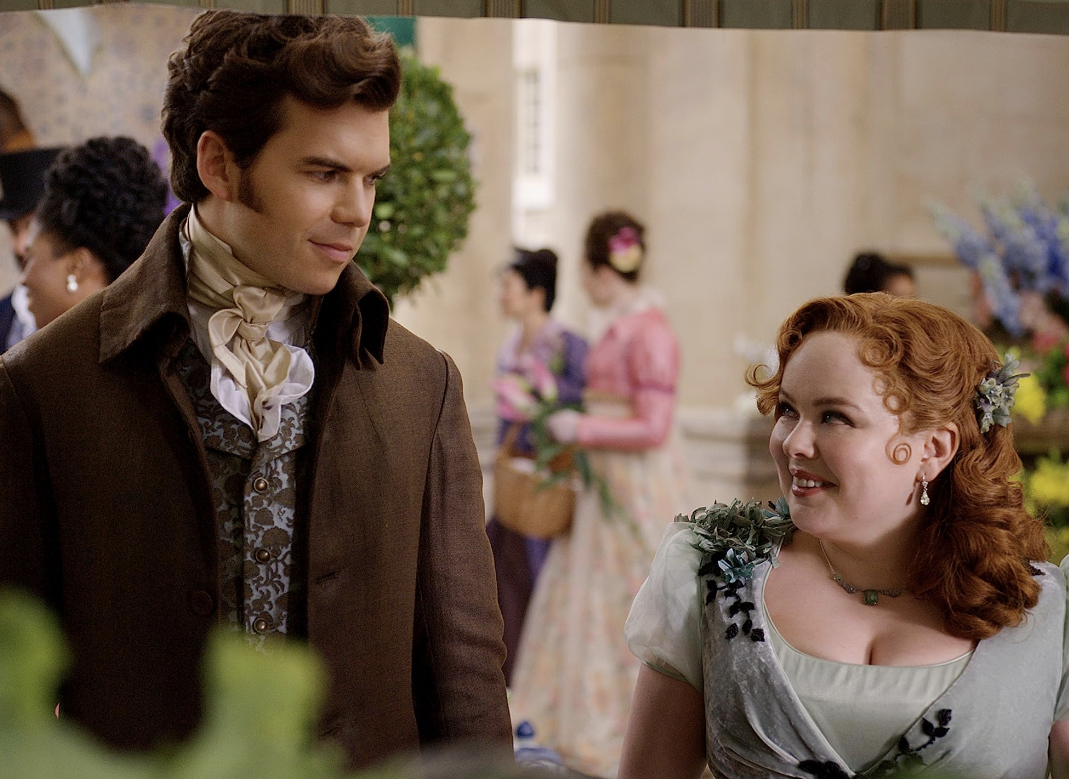 Nicola Coughlan and Luke Newton in Bridgerton (2020)