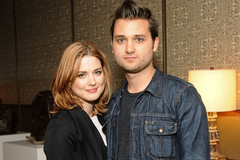 Alexandra Breckeridge and Casey Hooper attend REVISIT Launch Party on April 3, 2014 in Los Angeles, California.