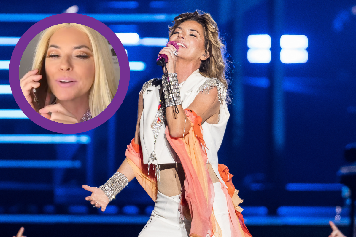 FORT LAUDERDALE, FLORIDA - APRIL 15: Shania Twain performs onstage during day two of Tortuga Music Festival on April 15, 2023 in Fort Lauderdale, Florida.