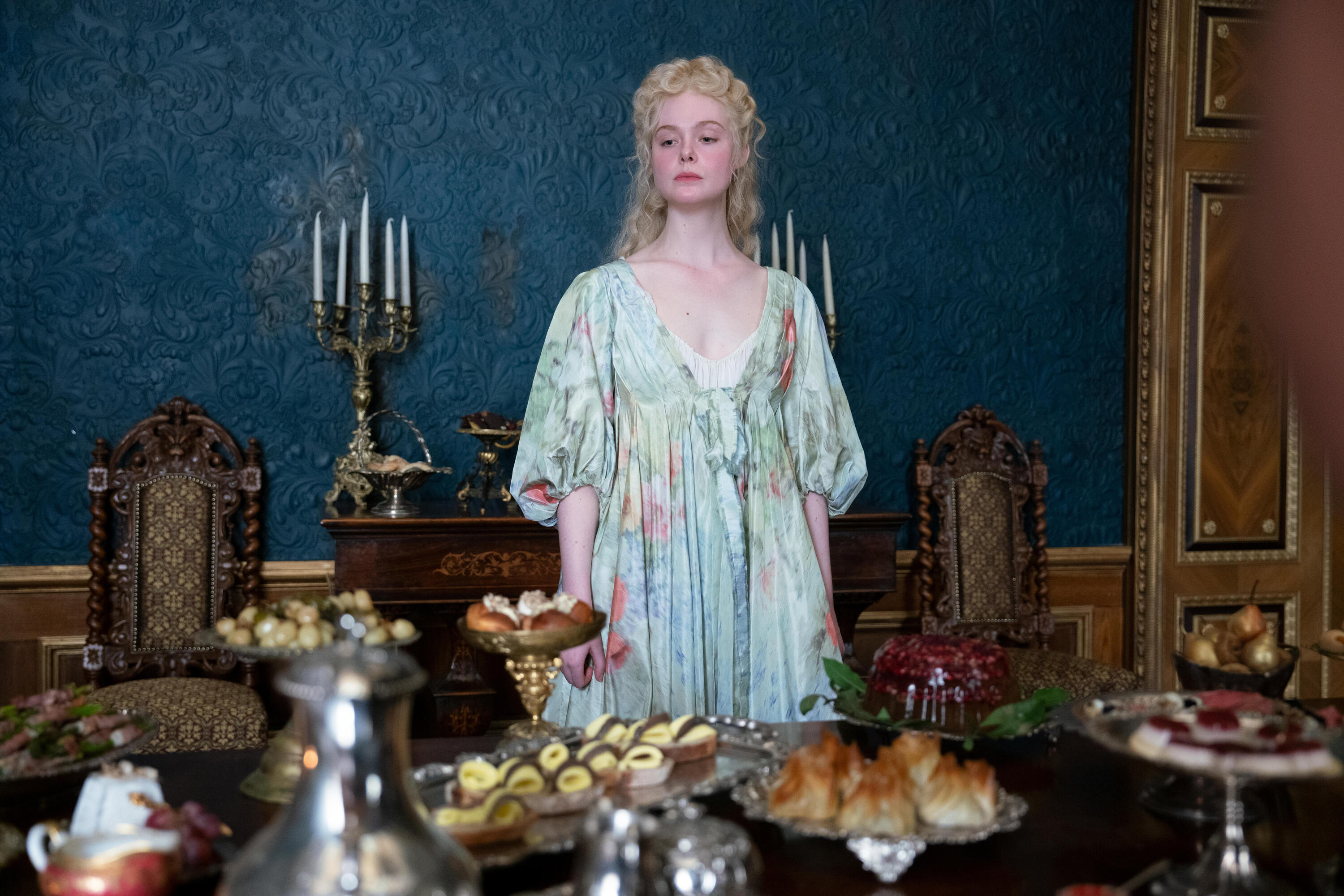 The Great -- "Once Upon A Time" - Episode 310 -- Catherine meets court scientist Nikolai, who announces a comet is about to pass through Russia. She uses this phenomenon to her advantage and in the face of some huge challenges, unearths a new side of her leadership. Catherine (Elle Fanning), shown.