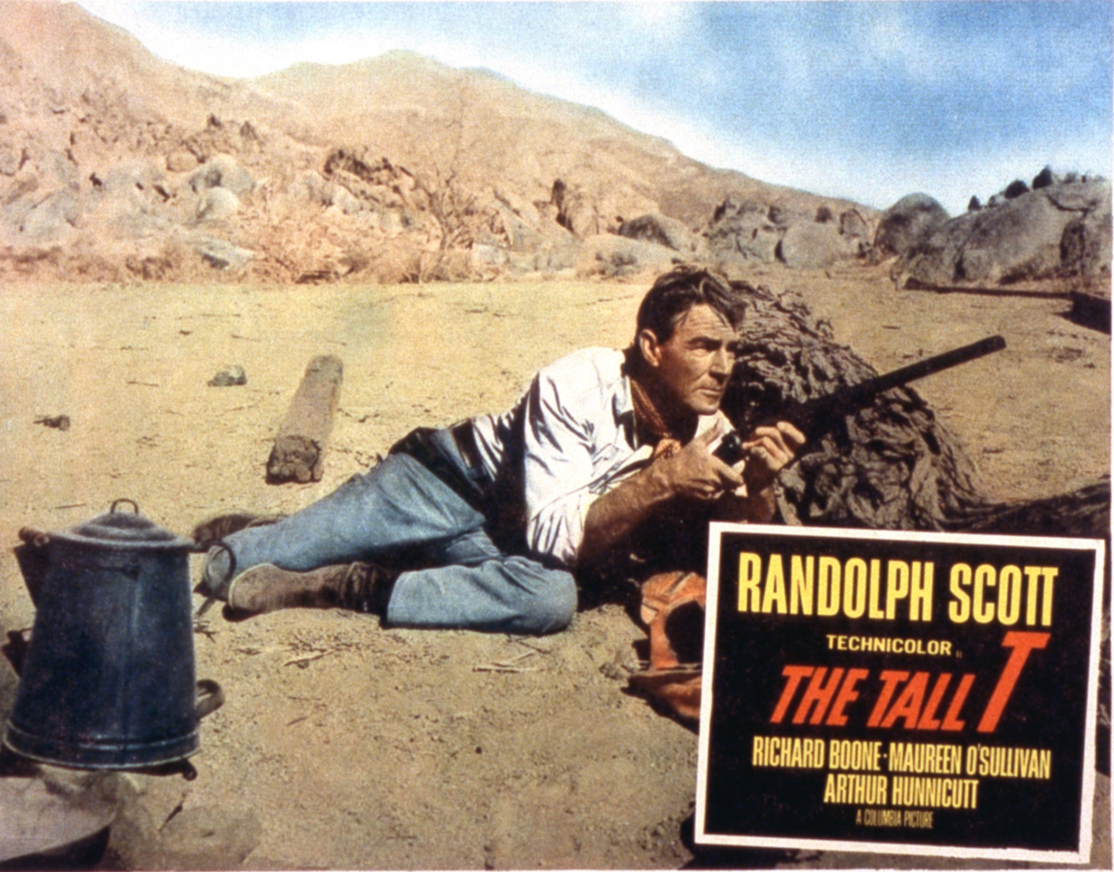 The Tall T, lobbycard, Randolph Scott, 1957. 