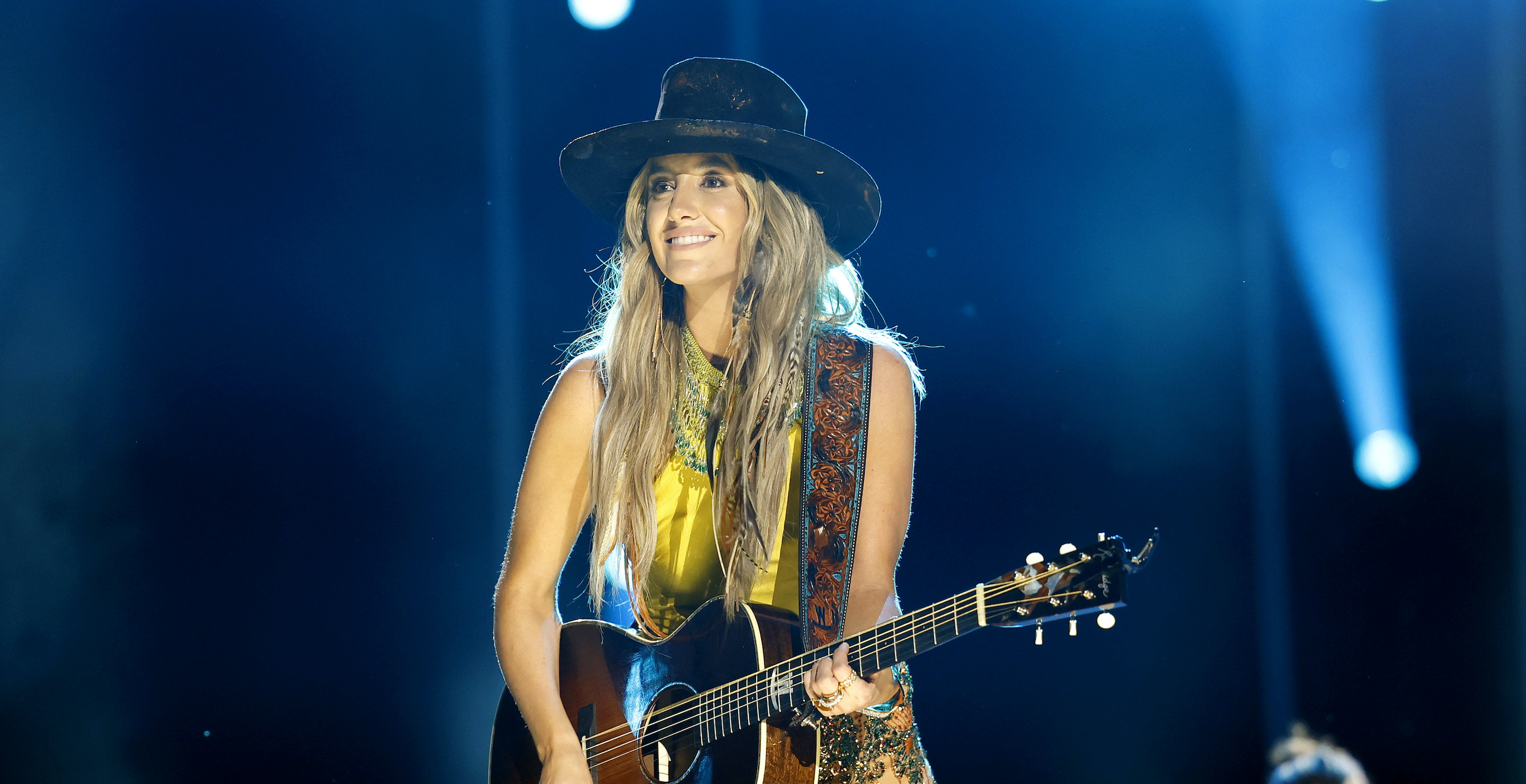 NASHVILLE, TENNESSEE - JUNE 09: Lainey Wilson performs on stage during day two of CMA Fest 2023 at Nissan Stadium on June 09, 2023 in Nashville, Tennessee.