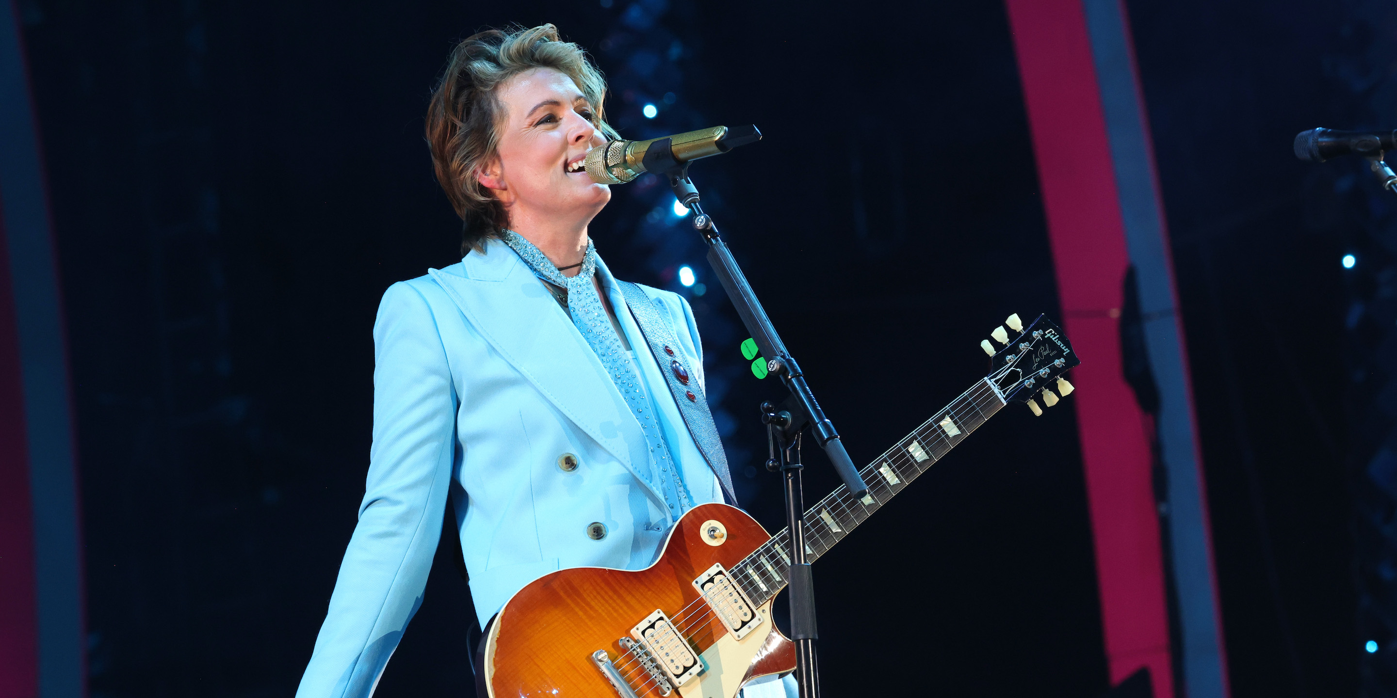 TORONTO, ONTARIO - JULY 24: Brandi Carlile performs onstage during P!NK Summer Carnival 2023 tour at Rogers Center on July 24, 2023 in Toronto, Ontario.