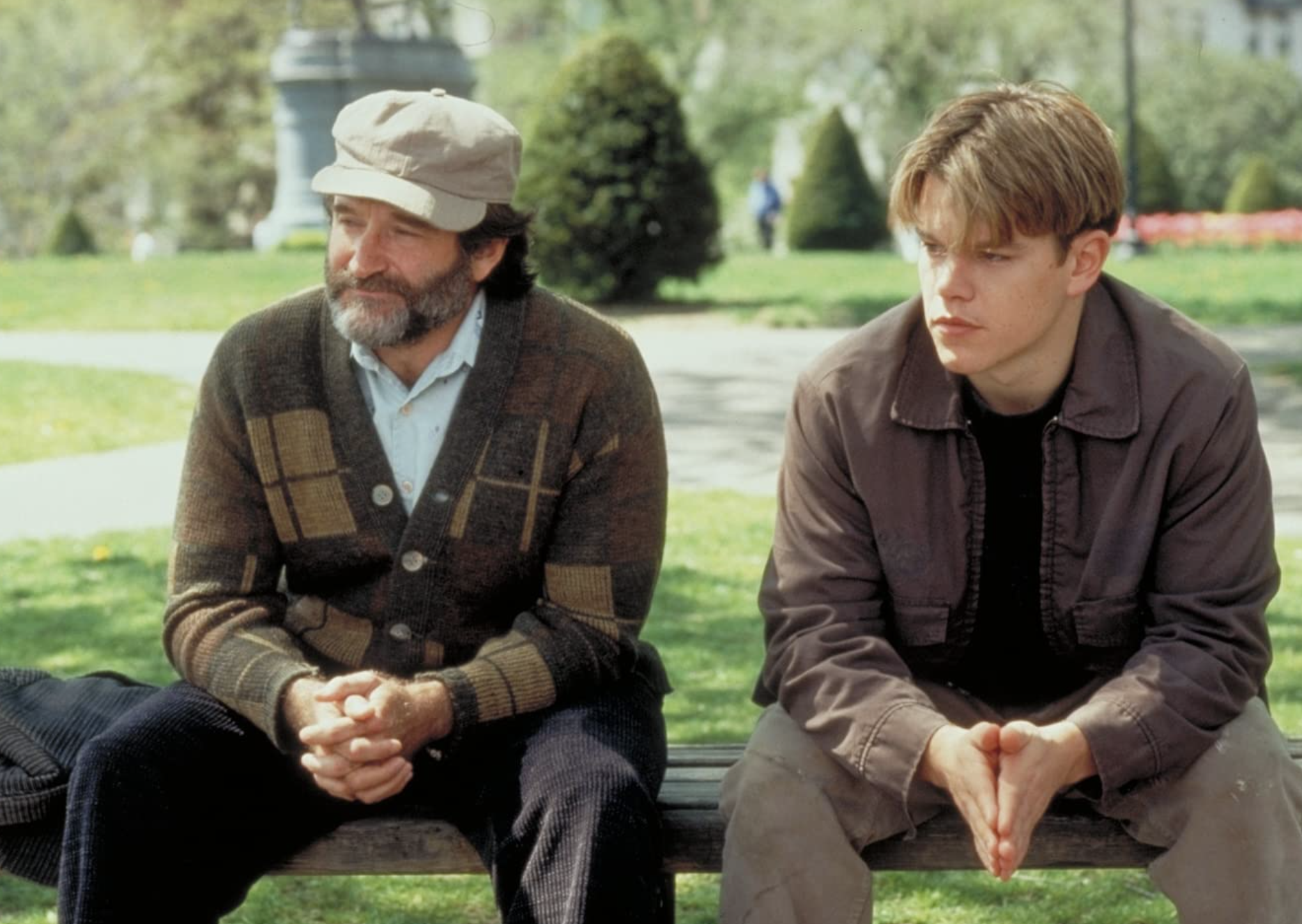 Robin Williams and Matt Damon in Good Will Hunting (1997)