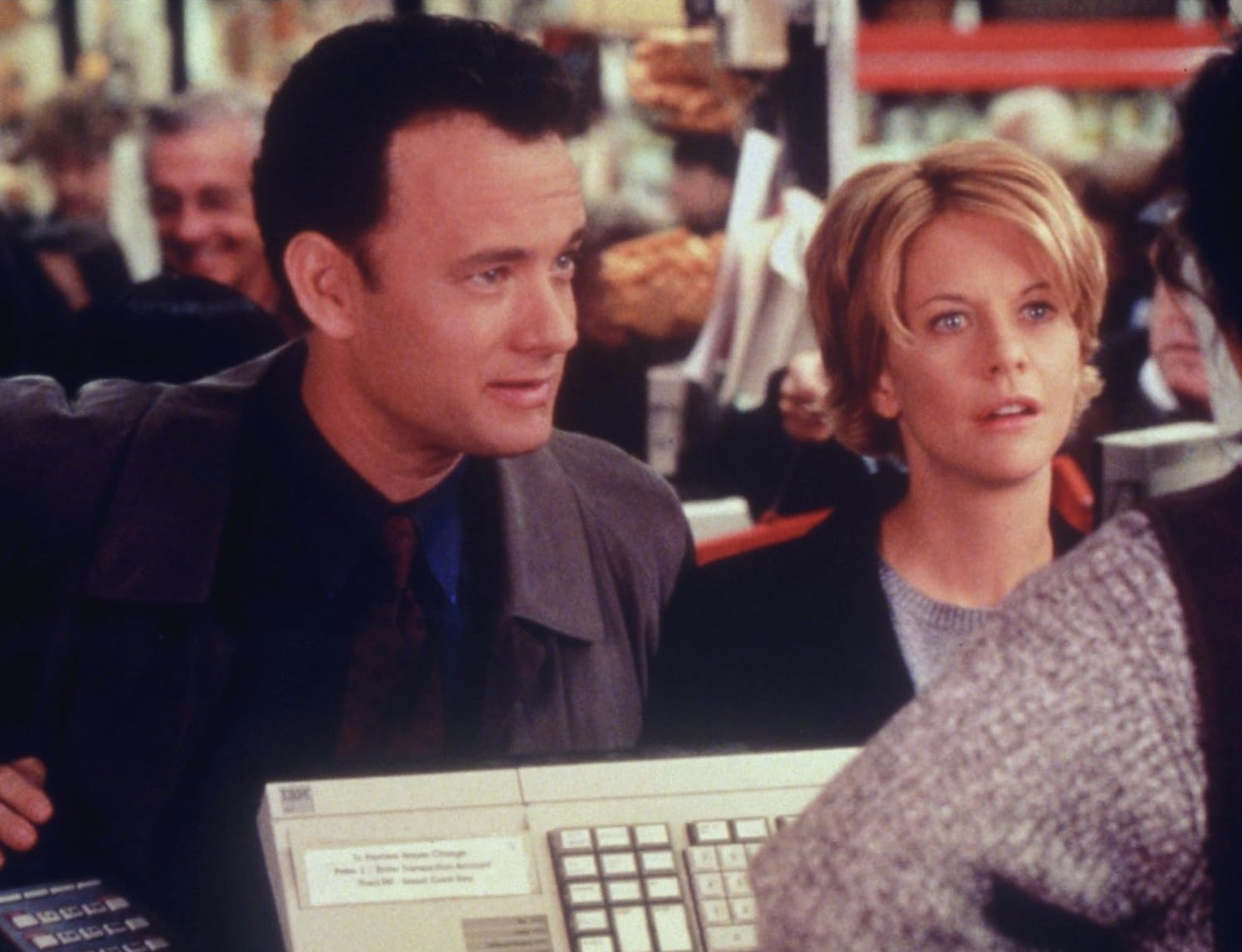 Tom Hanks, Meg Ryan, and Sara Ramirez in You've Got Mail (1998)