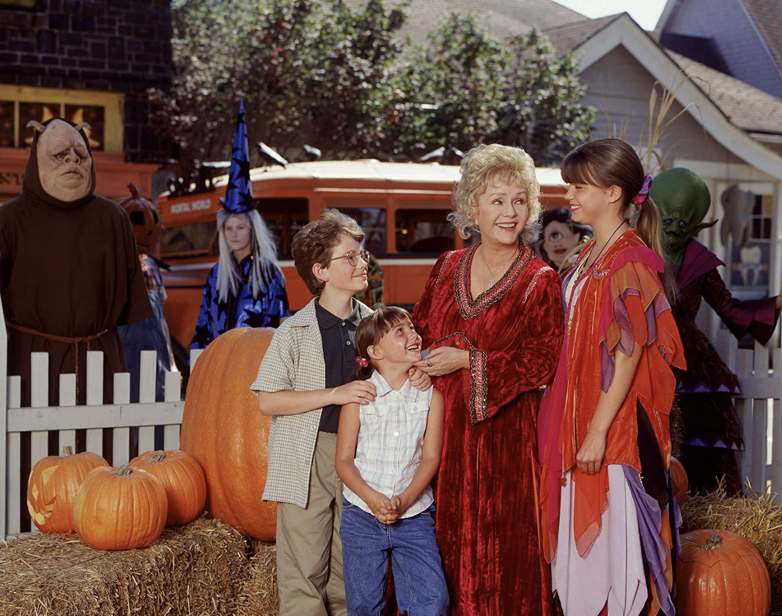 Debbie Reynolds, Kimberly J. Brown, Emily Roeske, and Joey Zimmerman in Halloweentown (1998)