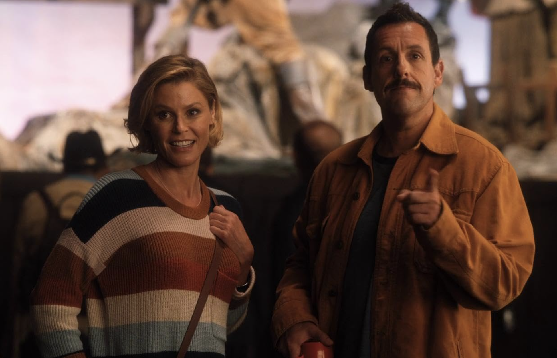 Adam Sandler and Julie Bowen in Hubie Halloween (2020)