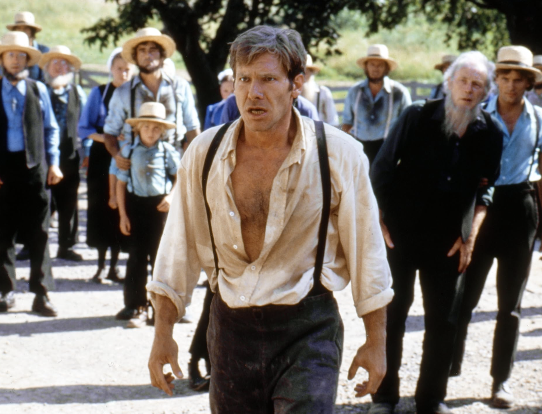 Harrison Ford, Viggo Mortensen, and Jan Rubes in Witness (1985)