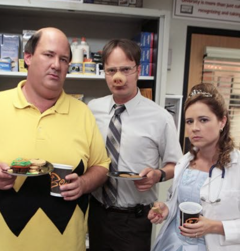 Jenna Fischer, Rainn Wilson, and Brian Baumgartner in The Office (2005)