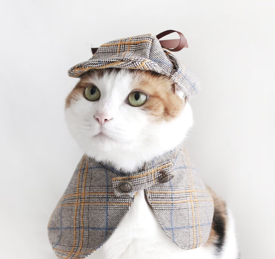 Cat dressed as Sherlock Holmes
