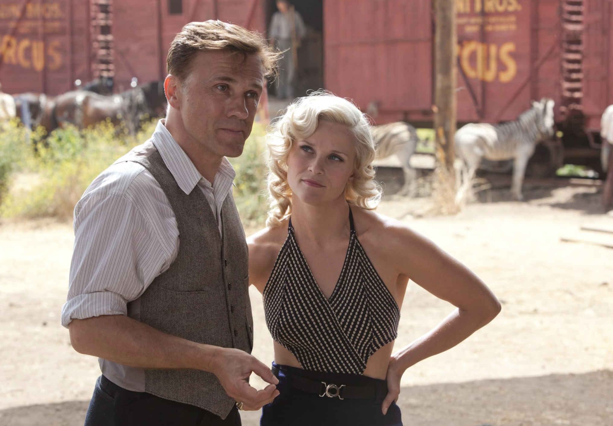 Reese Witherspoon and Christoph Waltz in Water for Elephants (2011)