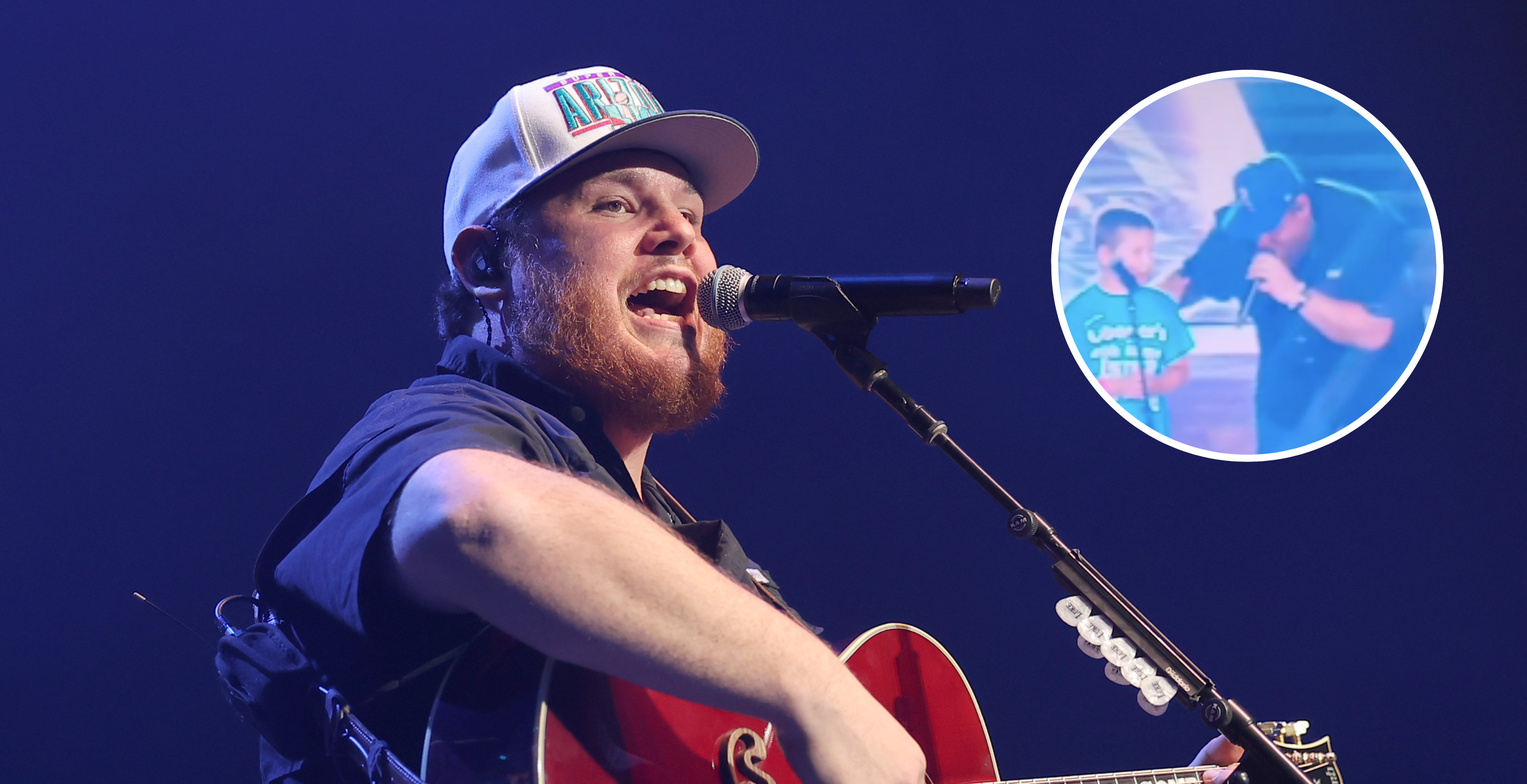 PHOENIX, ARIZONA - FEBRUARY 09: Luke Combs performs during Luke Combs Live from Arizona Financial Theatre for SiriusXM and Pandora on February 09, 2023 in Phoenix, Arizona and