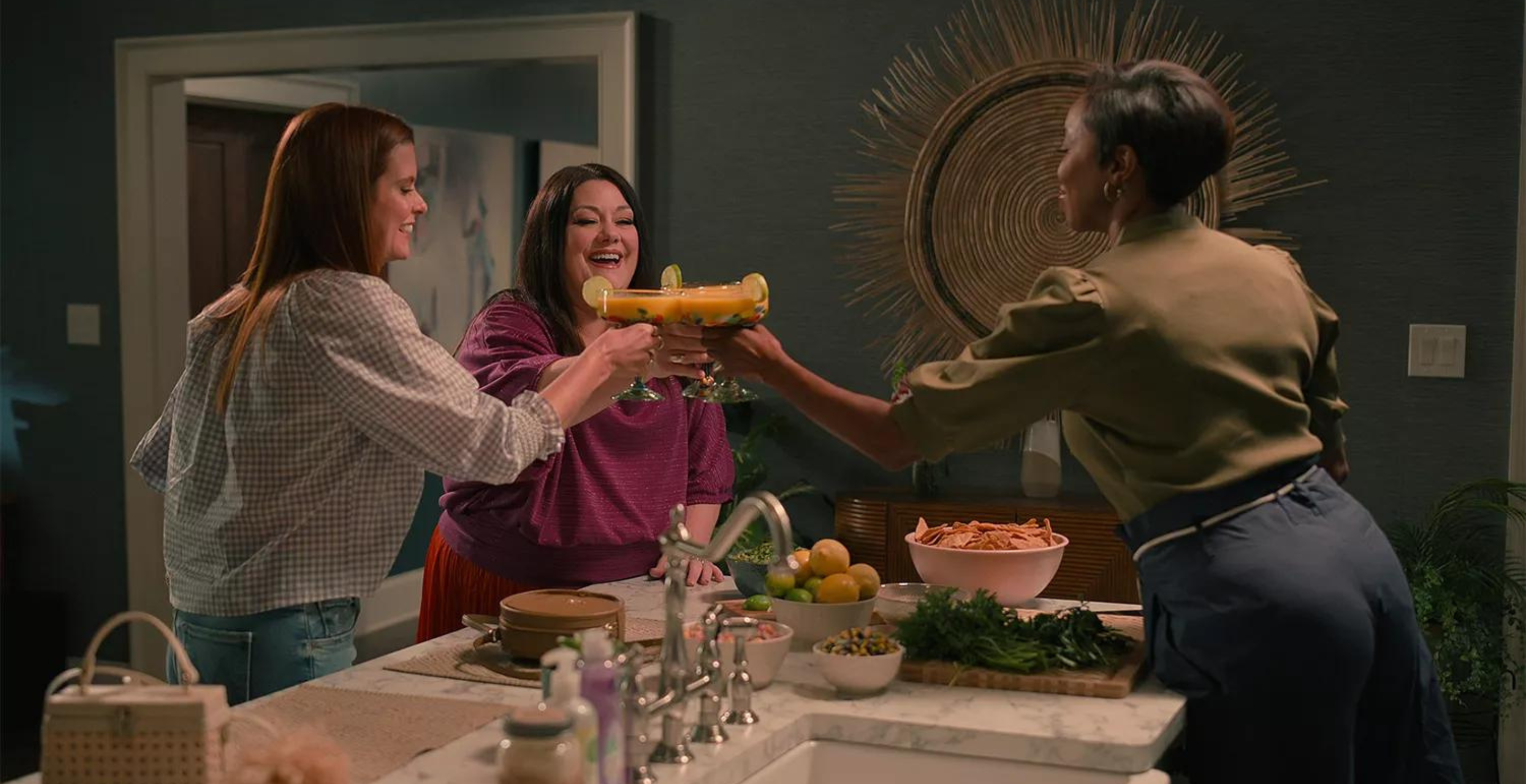 JoAnna Garcia Swisher as Maddie, Brooke Elliott as Dana Sue, Heather Headley as Helen in 'Sweet Magnolias'