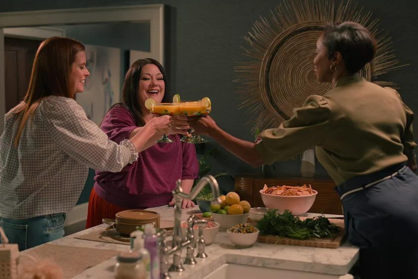 JoAnna Garcia Swisher as Maddie, Brooke Elliott as Dana Sue, Heather Headley as Helen in 'Sweet Magnolias'