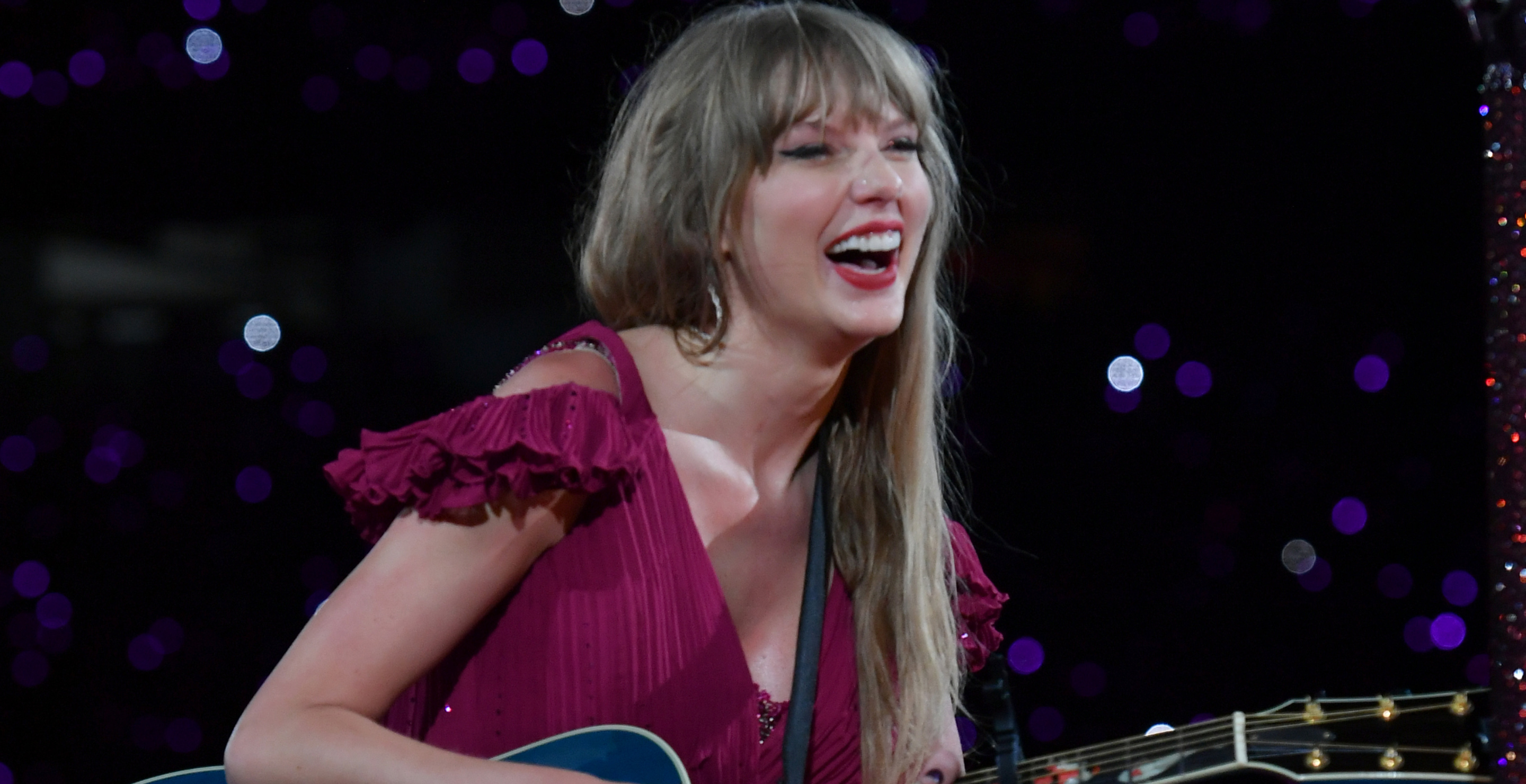 Taylor Swift performs onstage during night two of Taylor Swift | The Eras Tour at GEHA Field at Arrowhead Stadium on July 08, 2023 in Kansas City, Missouri.