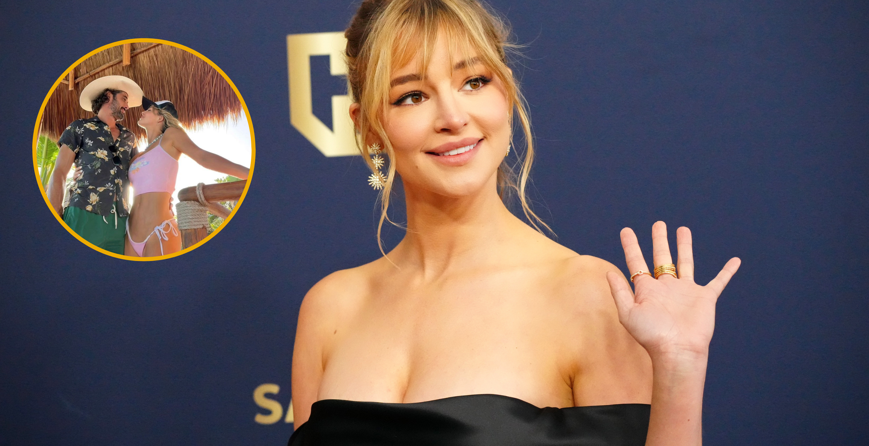 Hassie Harrison attends the 28th Annual Screen Actors Guild Awards at Barker Hangar on February 27, 2022 in Santa Monica, California / Hassie Harrison and Ryan Bingham on vacation