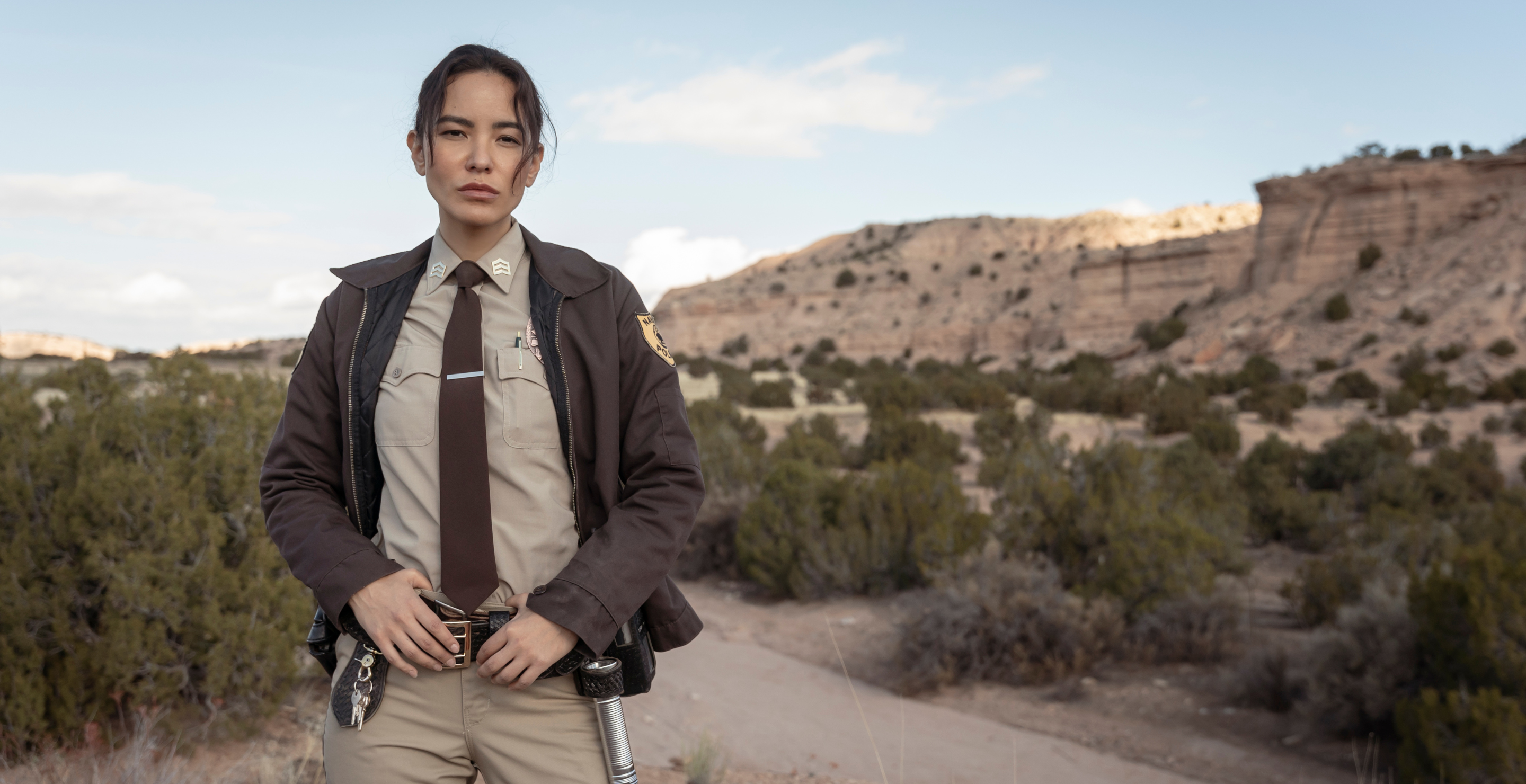 Jessica Matten as Sgt. Bernadette Manuelito - Dark Winds _ Season 2, Episode 1