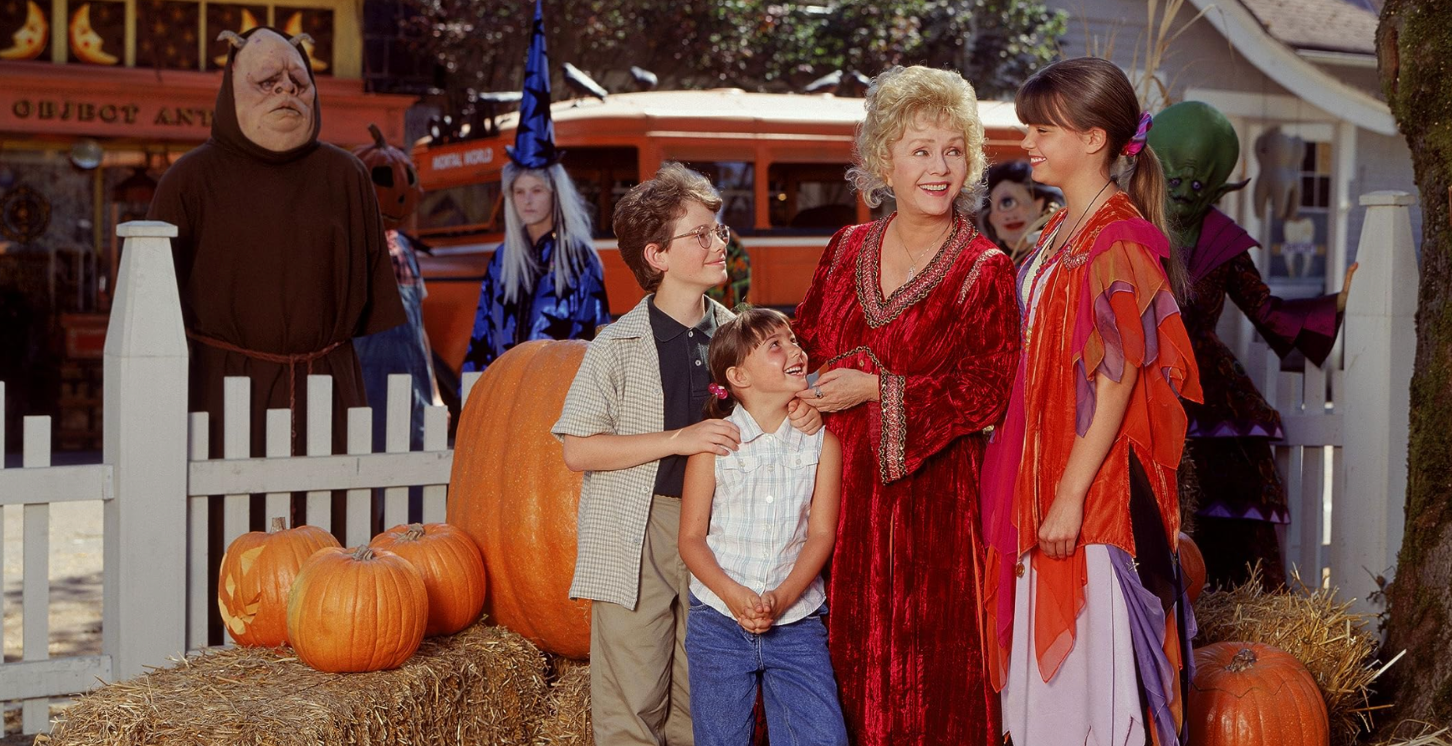 Debbie Reynolds, Kimberly J. Brown, Emily Roeske, and Joey Zimmerman in Halloweentown (1998)