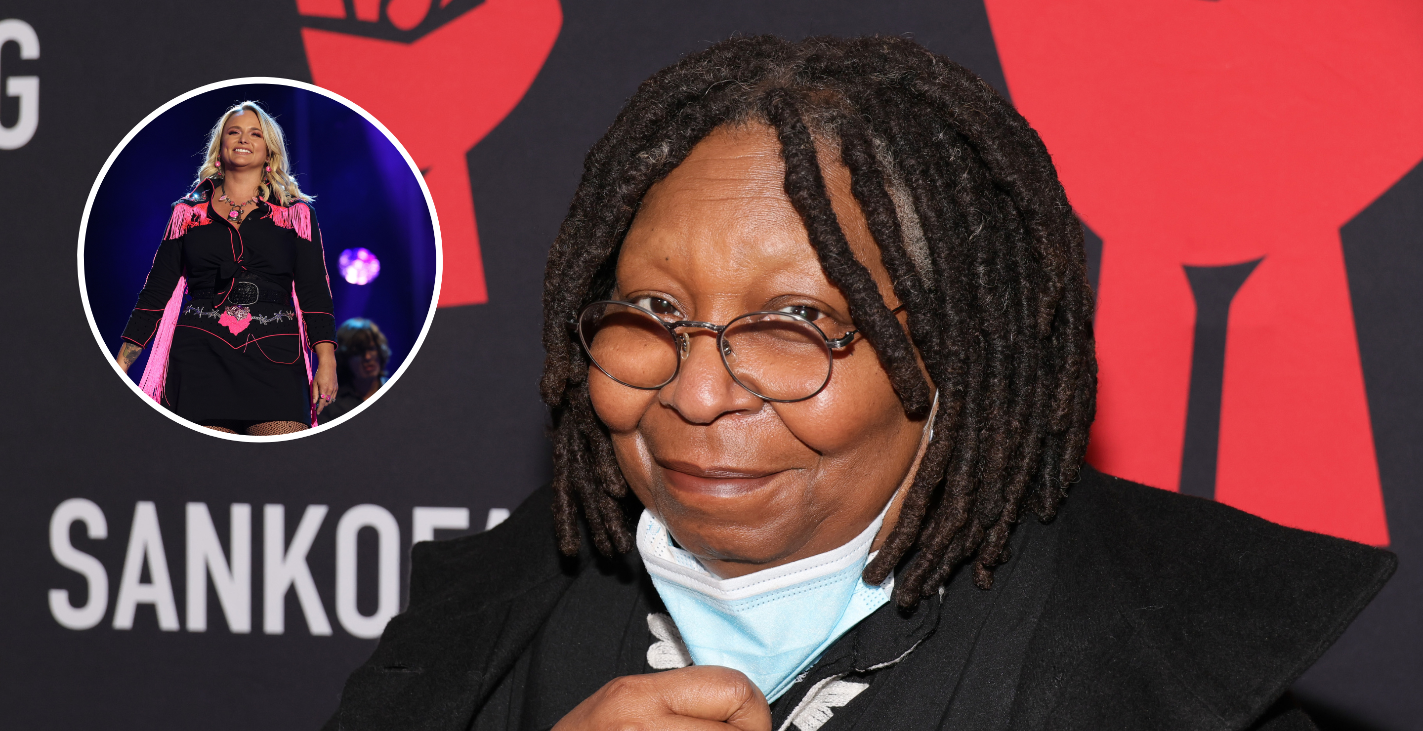 NEW YORK, NEW YORK - MARCH 01: Whoopi Goldberg attends the celebration of Harry Belafonte's 95th Birthday with Social Justice Benefit at The Town Hall on March 01, 2022 in New York City and NASHVILLE, TENNESSEE - JUNE 09: Miranda Lambert performs on stage during day two of CMA Fest 2023 at Nissan Stadium on June 09, 2023 in Nashville, Tennessee.