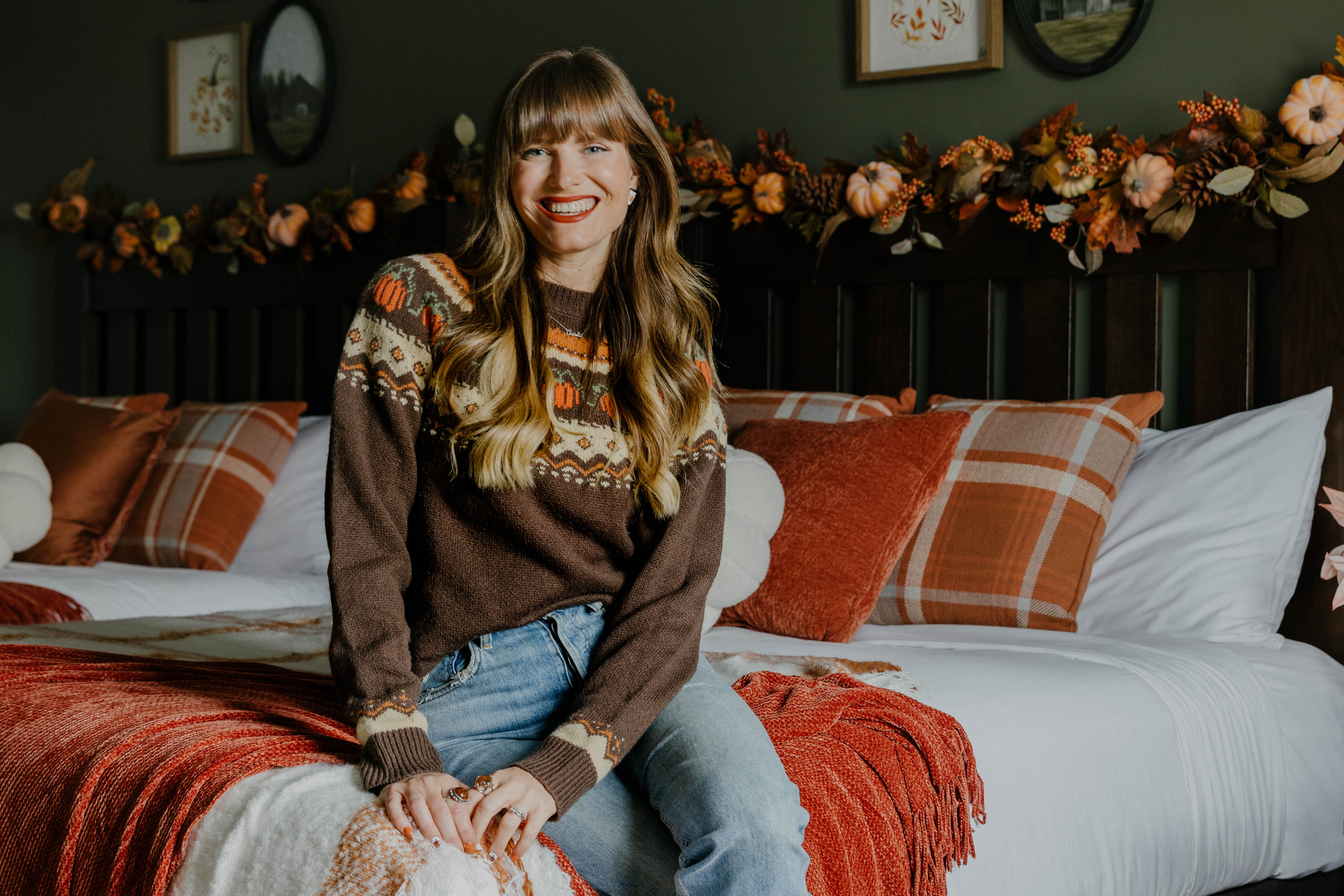 Steffy Degreff inside the Pumpkin Spice Suite