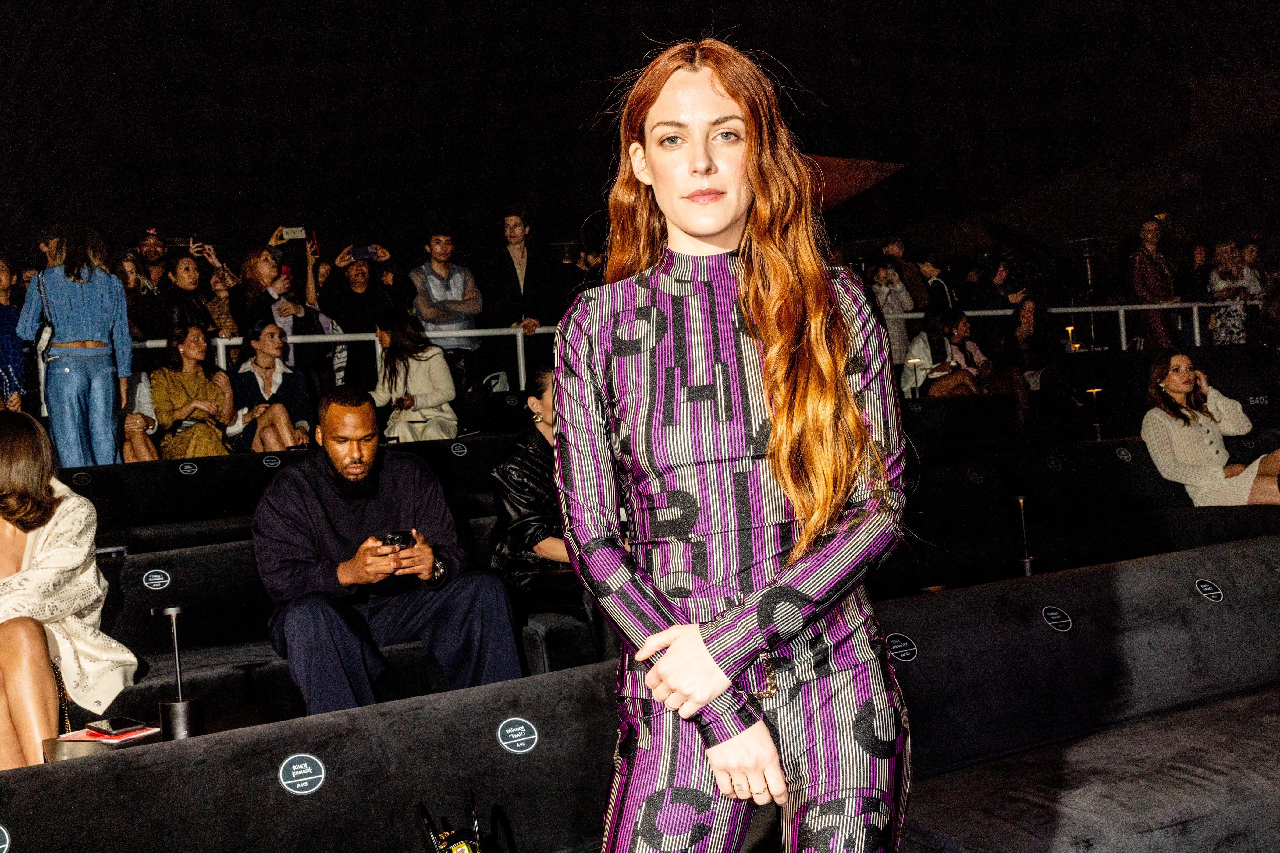Riley Keough attends the Chanel 2024 Ready To Wear Collection Runway Show at Paramount Studios on May 9, 2023 in Los Angeles, California.