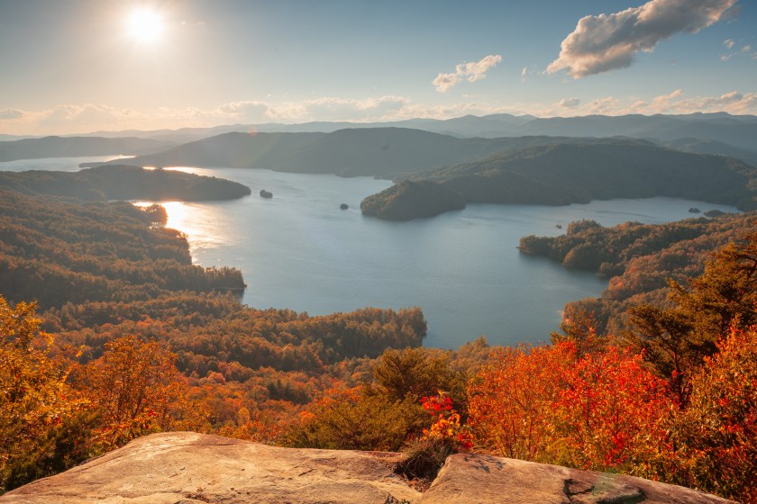 Lake Jocassee, South Carolina, USA in early autumn.