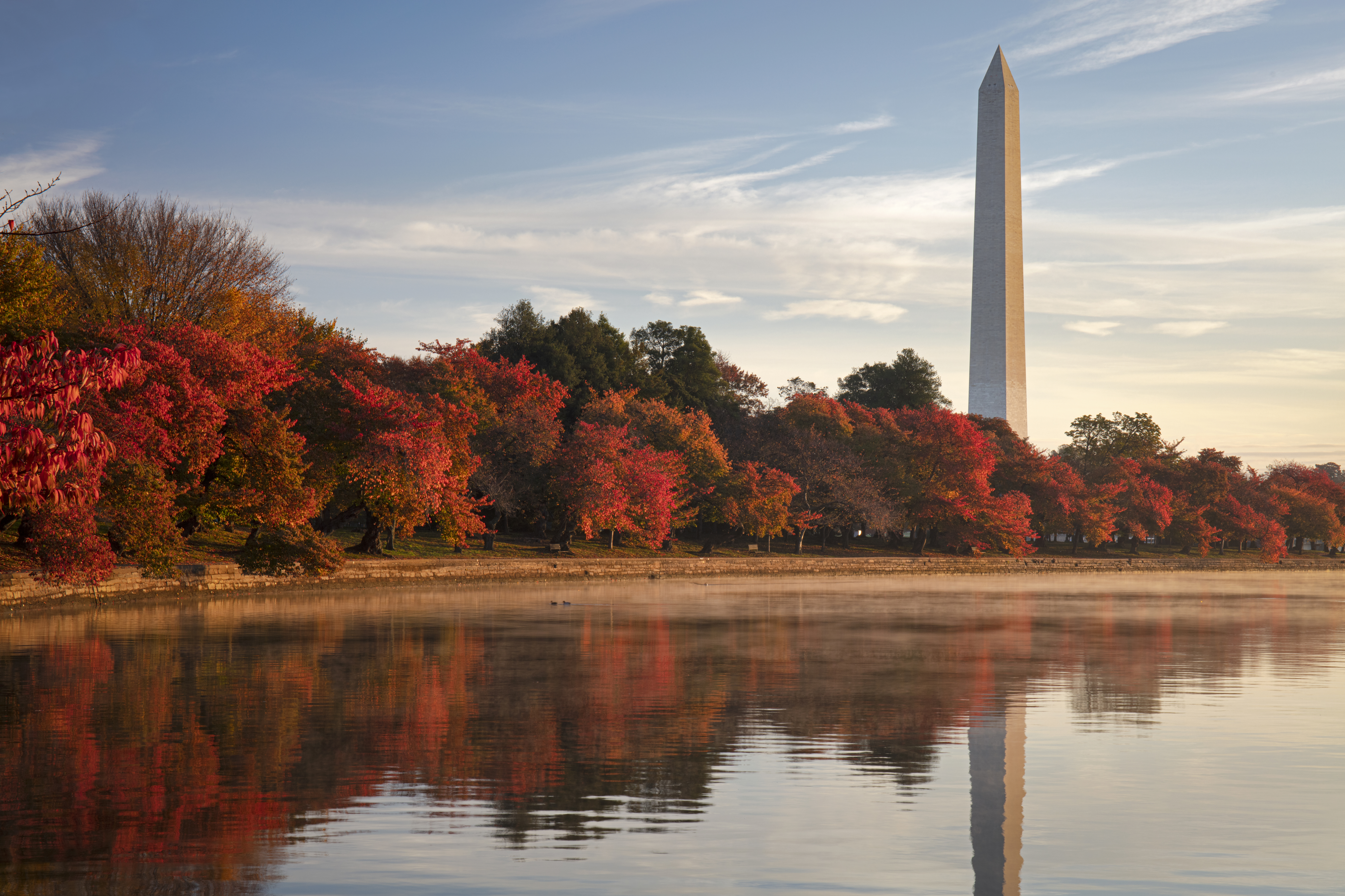 The Tidal Basin on the Washington DC Mall in spectacular fall colors