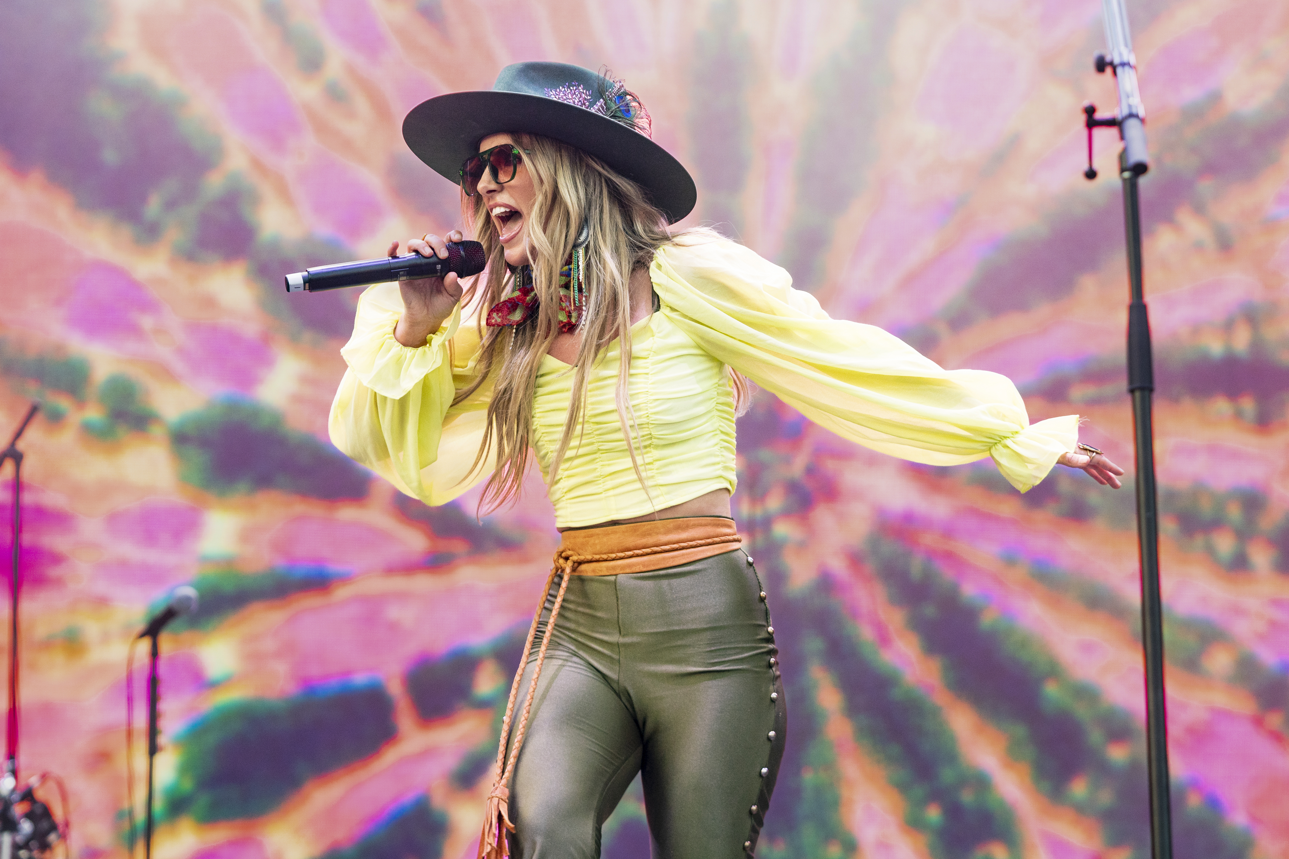 CHICAGO, ILLINOIS - AUGUST 03: Lainey Wilson performs during Lollapalooza at Grant Park on August 03, 2023 in Chicago, Illinois.