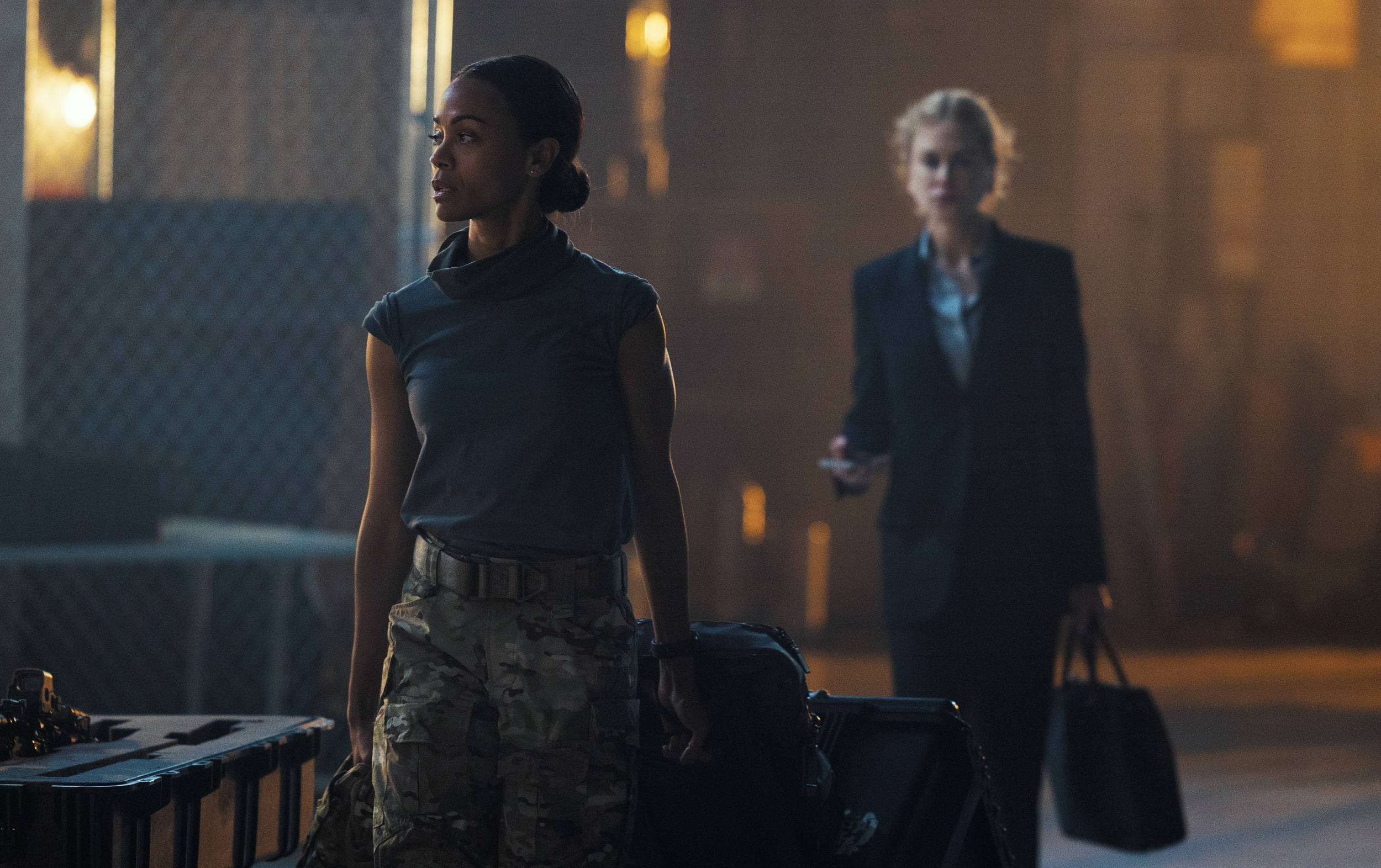 Zoe Saldana as Joe and Nicole Kidman as Kaitlyn Meade In Special Ops: Lioness, episode 5, season 1, streaming on Paramount+, 2023. 