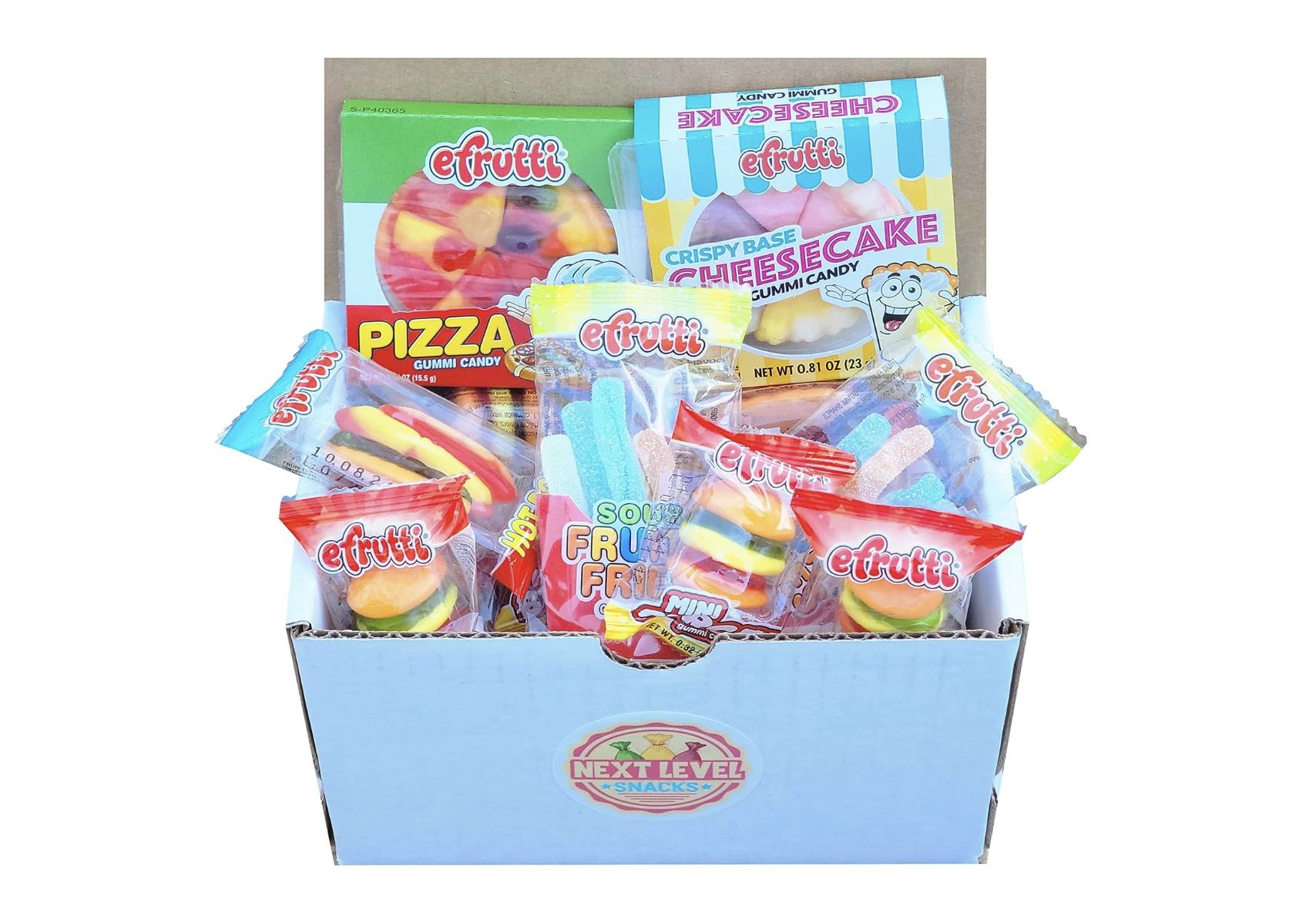 eFrutti Hamburgers, Hot Dogs, Pizza, Sour Fries, and Cheescake Gummy Candy Meal