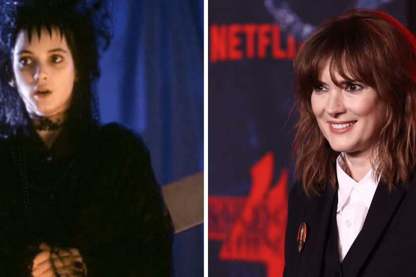 Winona Ryder in Beetlejuice/ Winona Ryder attends Netflix's "Stranger Things" Season 4 Premiere at Netflix Brooklyn on May 14, 2022 in Brooklyn, New York.
