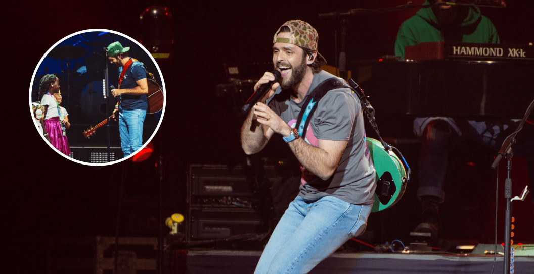 LONDON, ENGLAND - MARCH 10: EDITORIAL USE ONLY Thomas Rhett performs on stage on day one of the C2C Country To Country 2023 Festival at The O2 Arena on March 10, 2023 in London, England and screengrab from Rhett's Instagram.