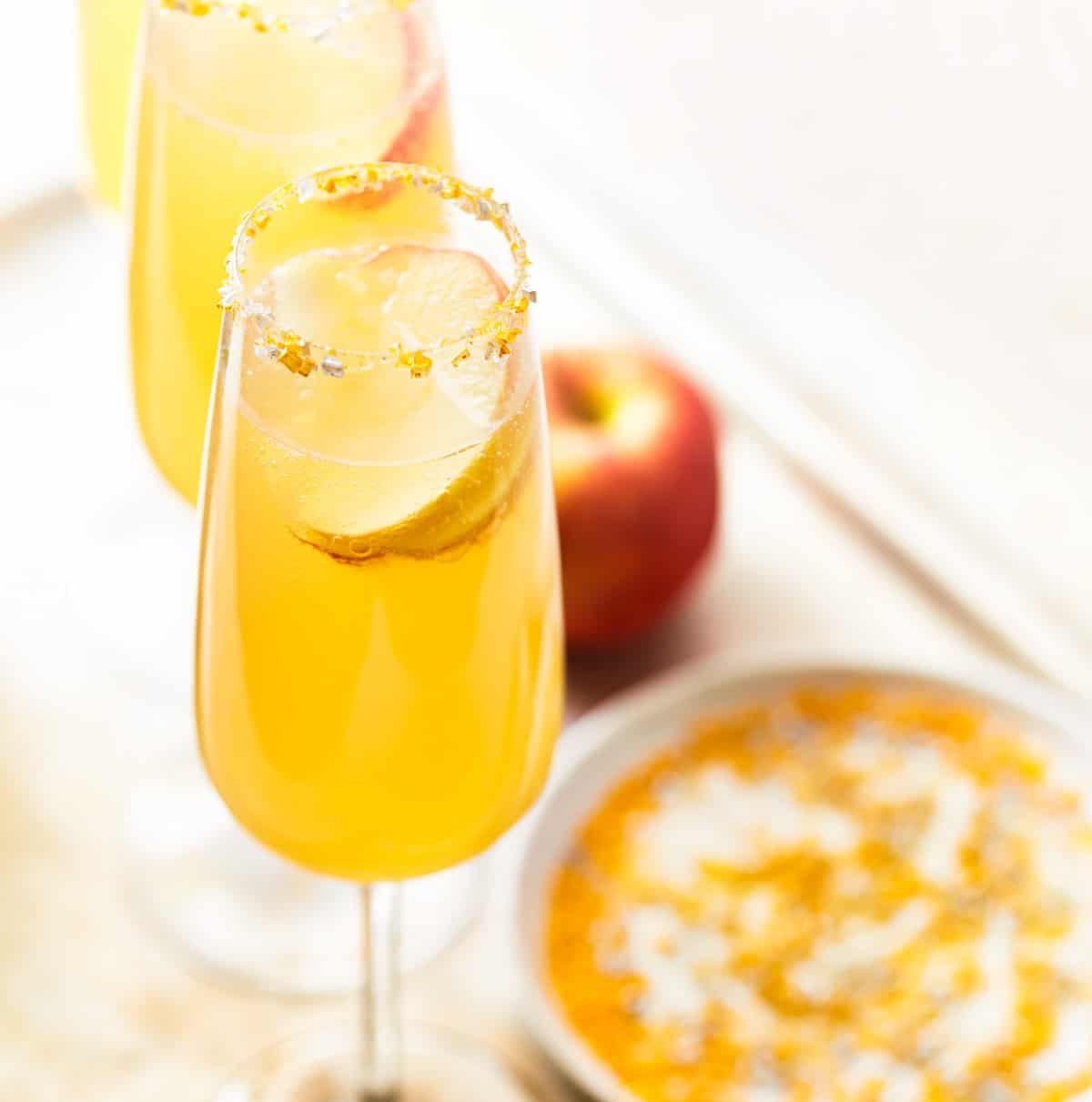 The Cookie Rookie's recipe for a apple cider mimosa.