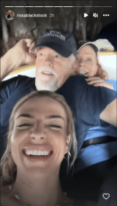 Screengrab of an image from Reba McEntire's family trip to Italy.
