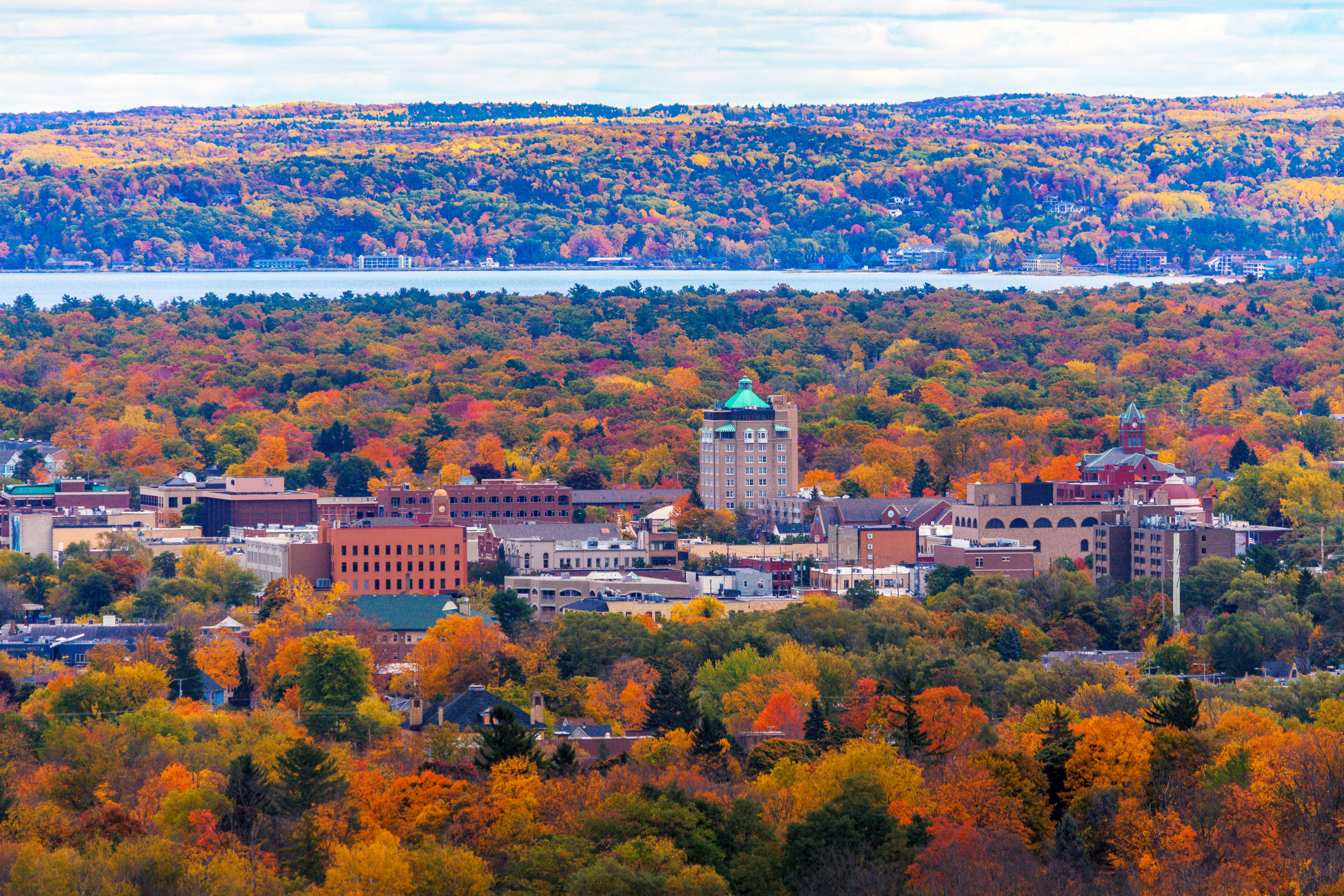Peek colors in downtown Traverse City Michigan