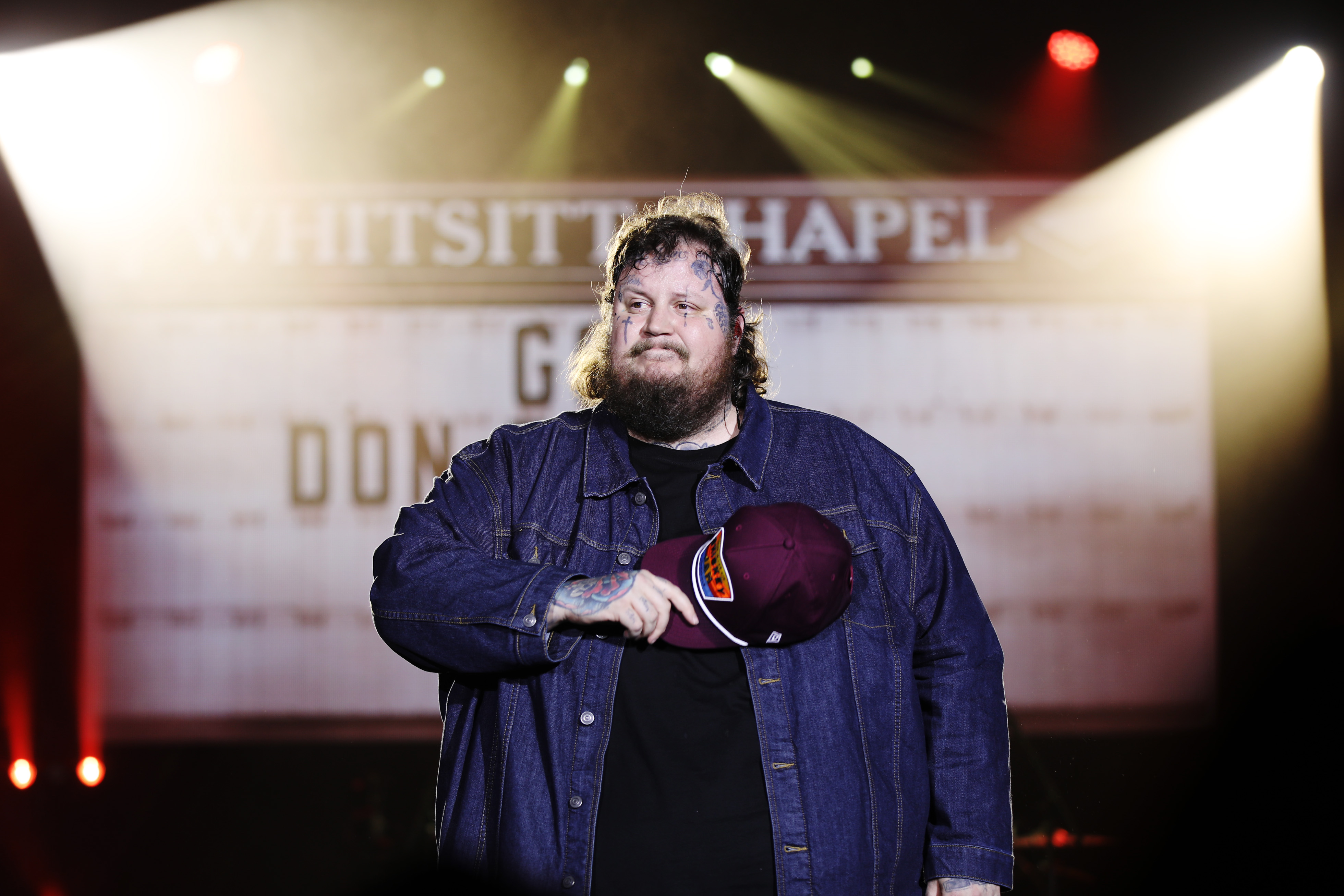 NASHVILLE, TENNESSEE - MARCH 15: (EDITORIAL USE ONLY) Jelly Roll performs onstage at the New Faces of Country Music Dinner during CRS 2023 at Omni Nashville Hotel on March 15, 2023 in Nashville, Tennessee.