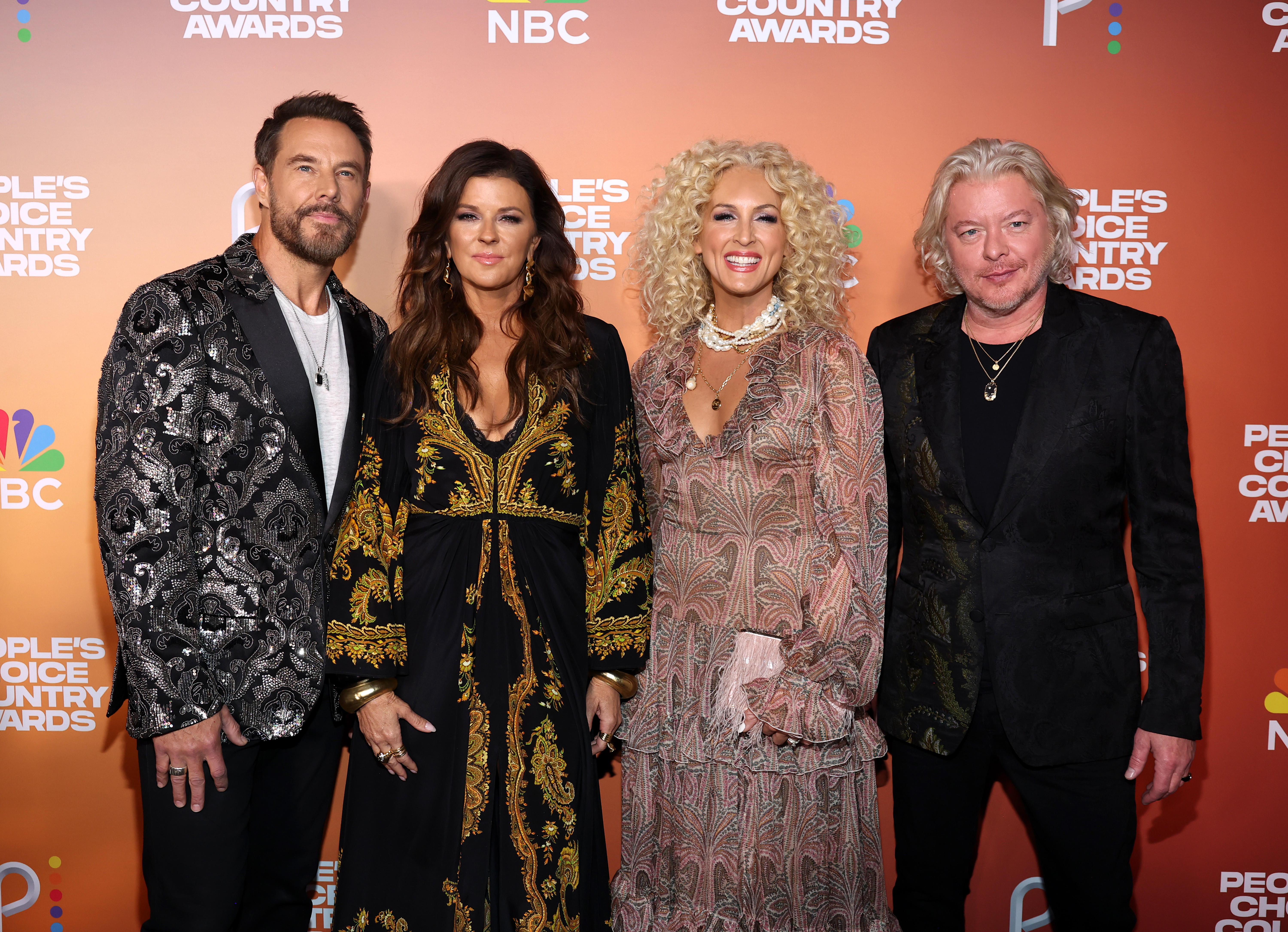 NASHVILLE, TENNESSEE - SEPTEMBER 28: (L-R) Jimi Westbrook, Karen Fairchild, Kimberly Schlapman, and Phillip Sweet of Little Big Town attend the 2023 People's Choice Country Awards at The Grand Ole Opry on September 28, 2023 in Nashville, Tennessee. 