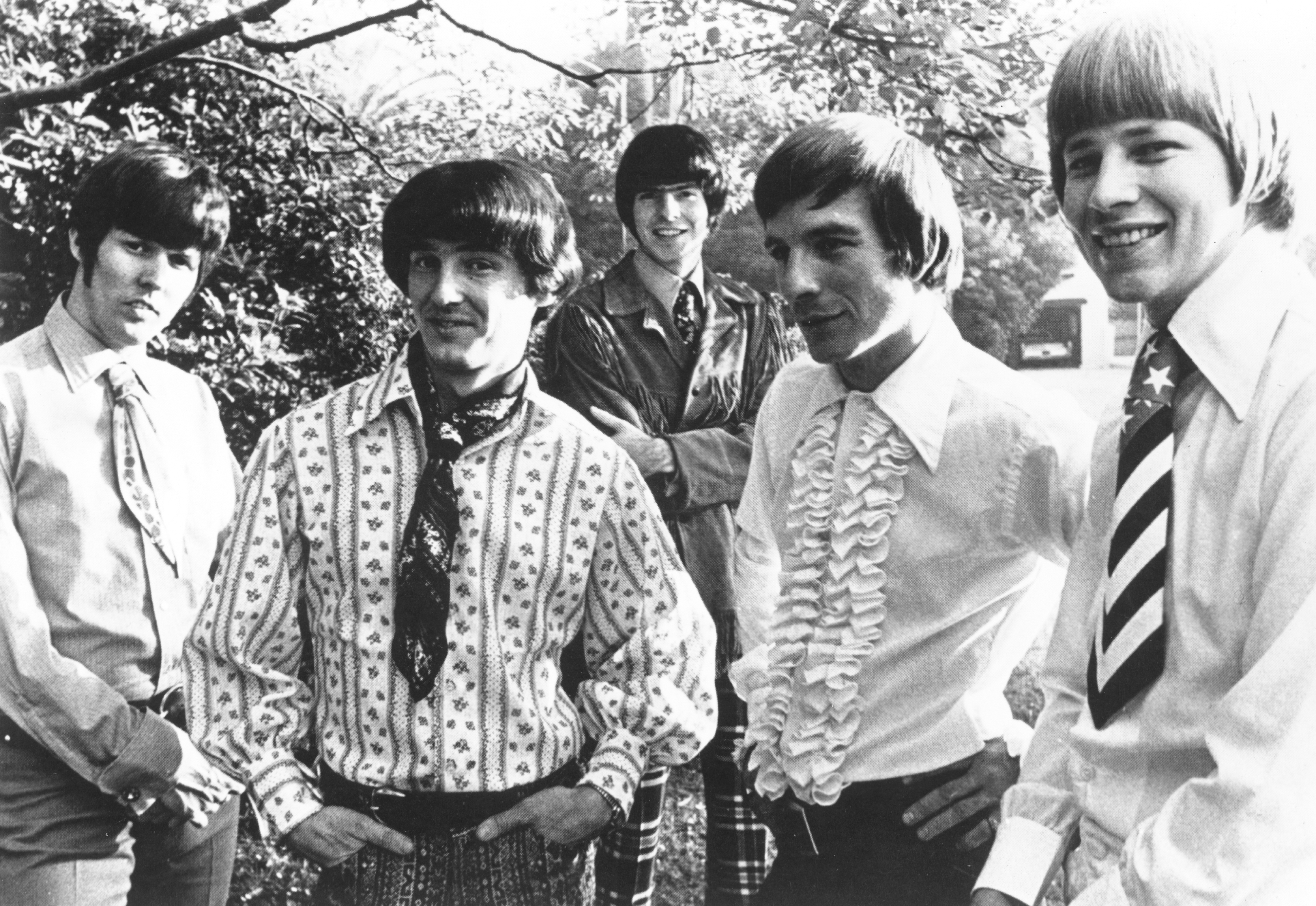1968: Lead singer Dennis Yost (left) and the rock and roll band "Classics IV" pose for a portrait in 1968. 