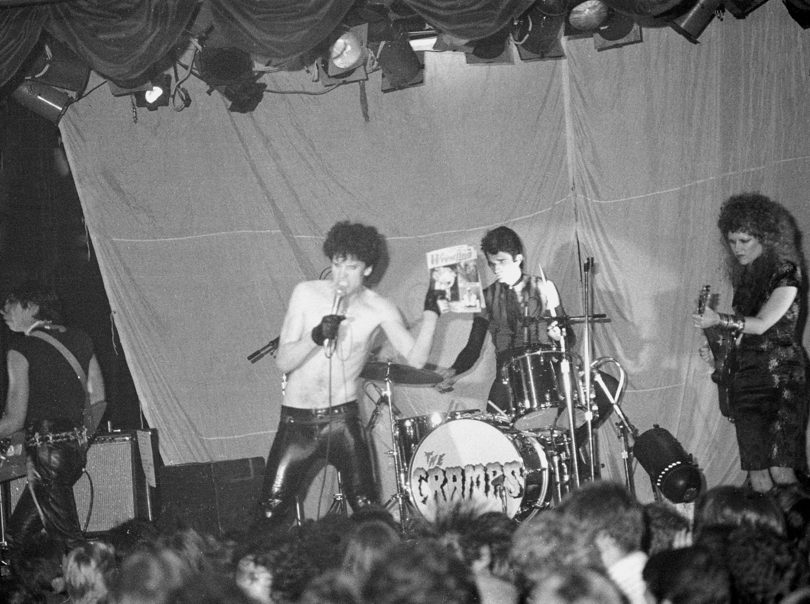 LOS ANGELES - APRIL 1981: The Cramps perform Live at the Roxy in April 1981 in Los Angeles, California. (