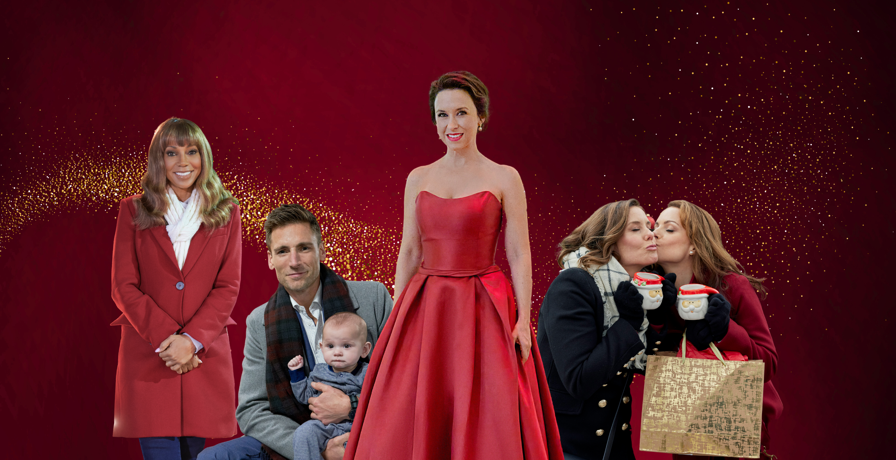 Hallmark Christmas stars Holly Robinson Peete, Andrew Walker, Lacey Chabert, Ashley Williams and Kimberly Williams-Paisley.