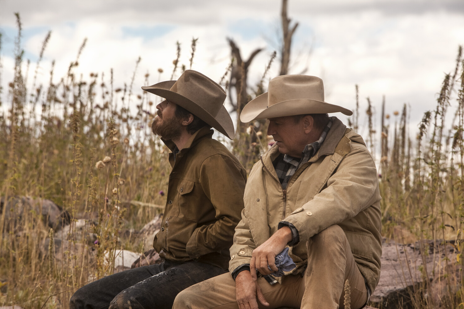 Dave Annable and Kevin Costner in Yellowstone Season 1 Episode 1