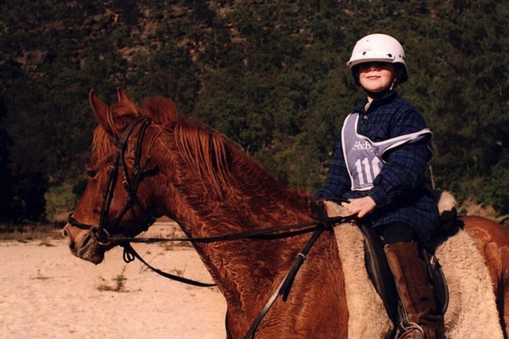 Daniel Webber at a horse race as a child. 