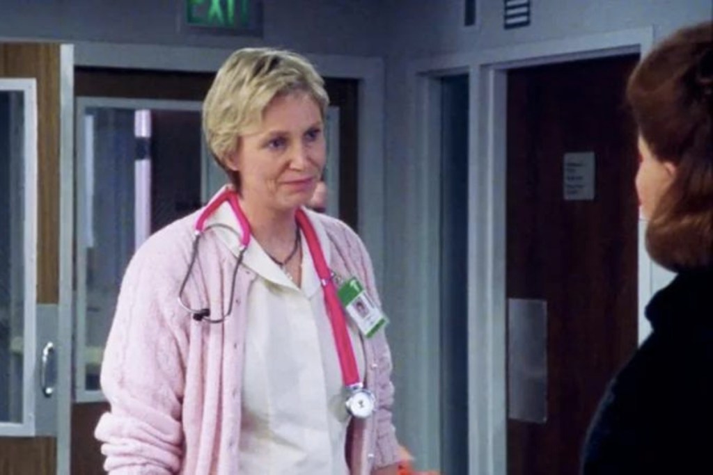 Jane Lynch as a guest star on "Gilmore Girls"