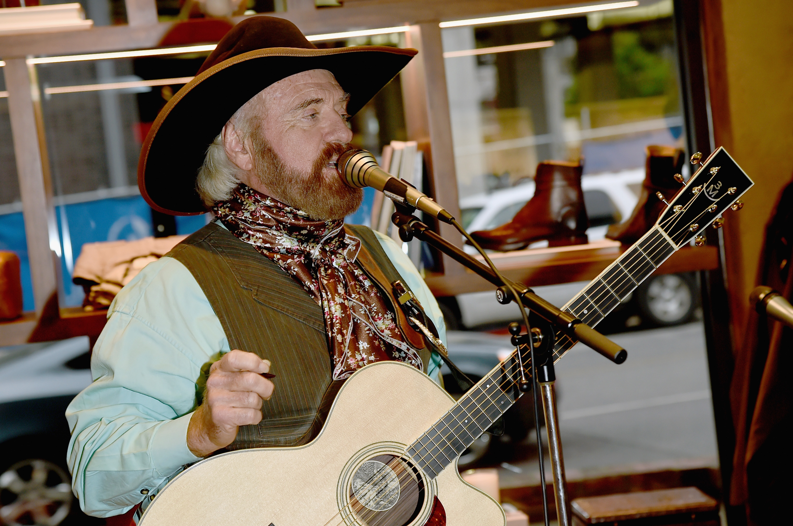 Singer/Songwriter Michael Martin Murphy performs during a reception for "Parenting Today's Teens" & Heartlight Ministries at Lucchese on April 19, 2016 in Nashville, Tennessee.