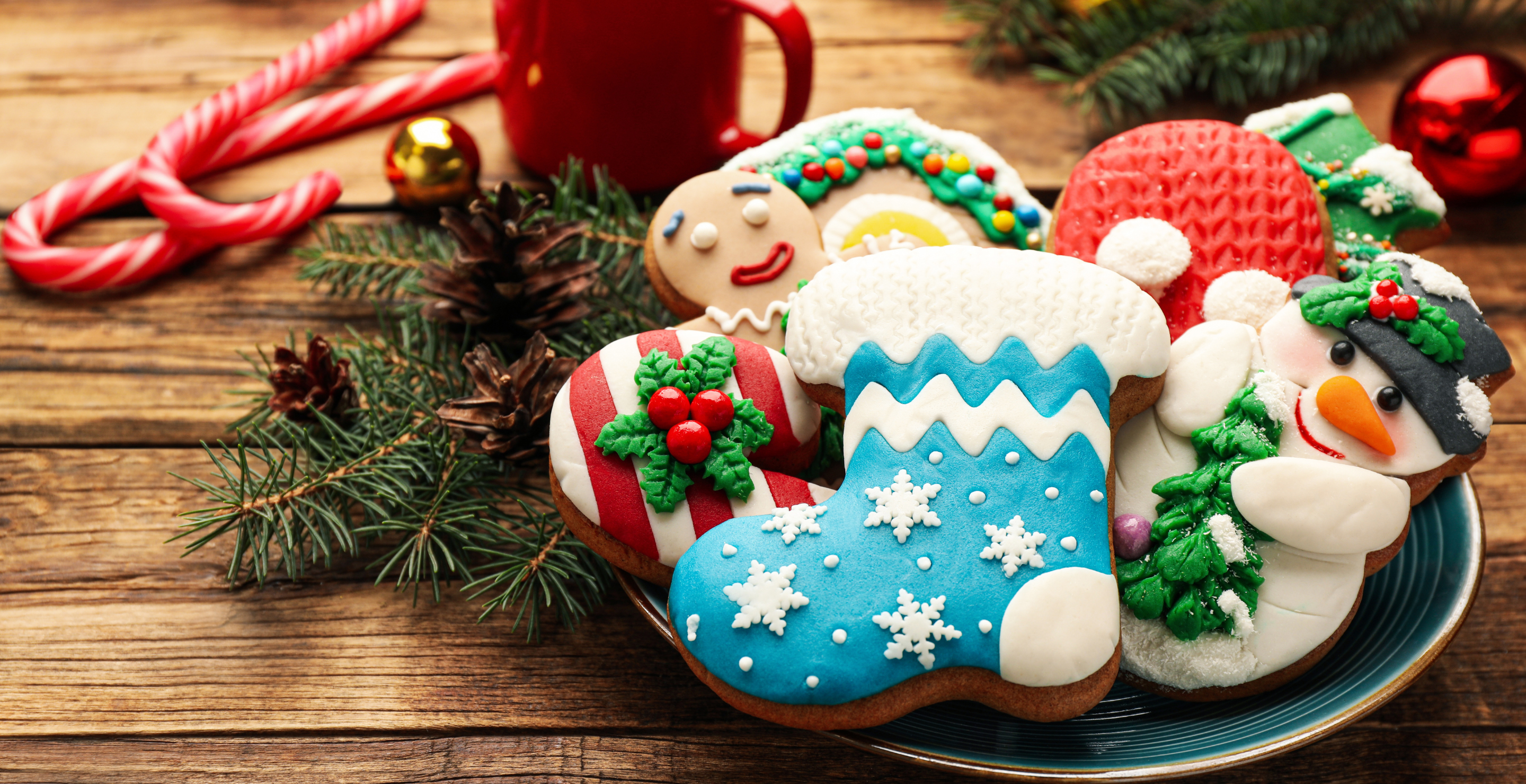 Christmas cookies on table