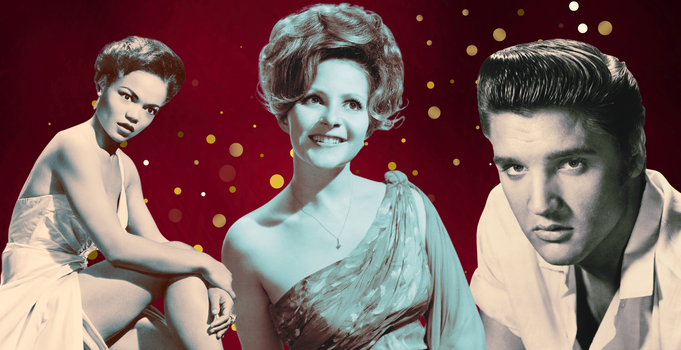 Eartha Kitt, singer & actress./ Brenda Lee/ Elvis Presley