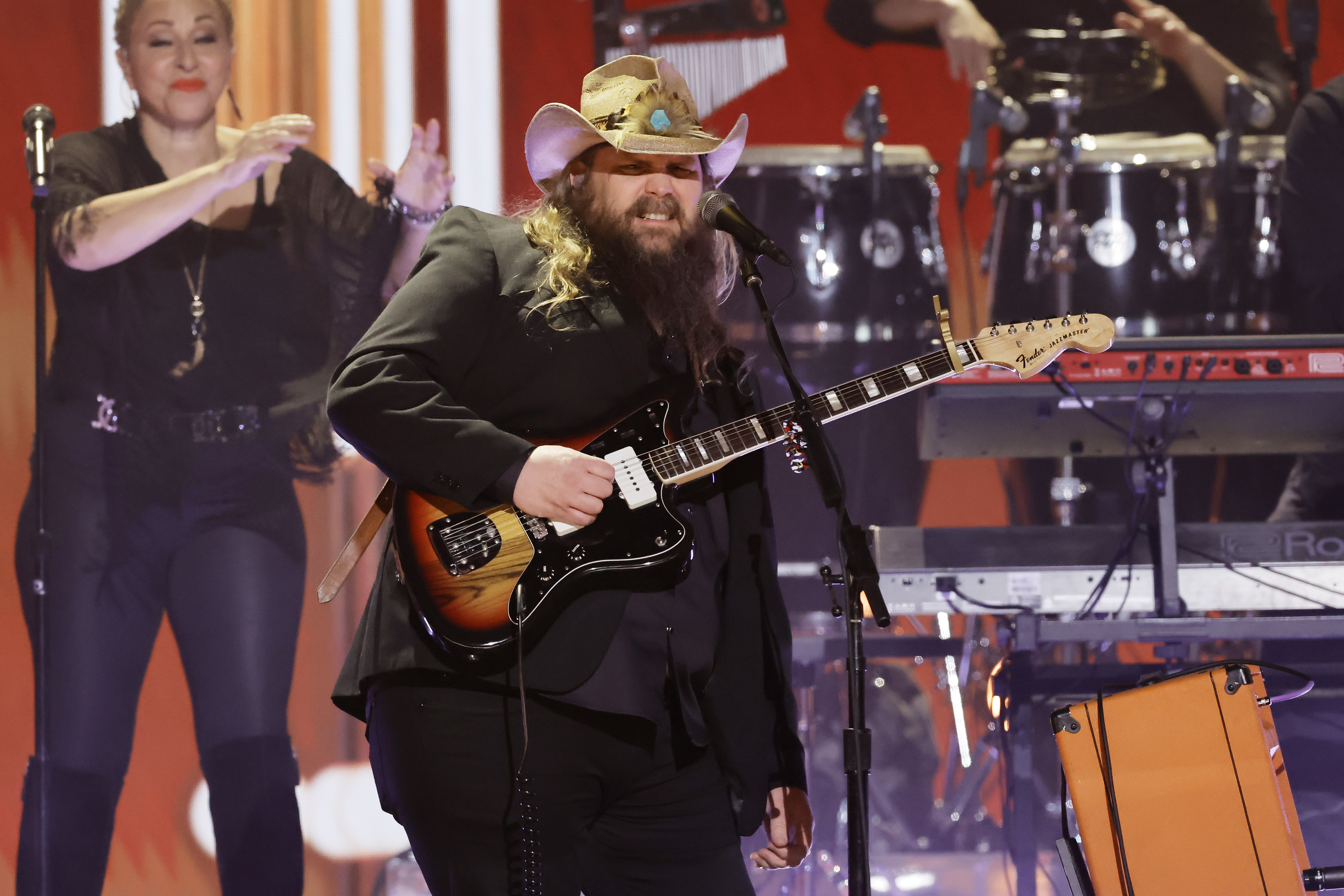 Chris Stapleton performs onstage during the 65th GRAMMY Awards at Crypto.com Arena on February 05, 2023 in Los Angeles, California. 